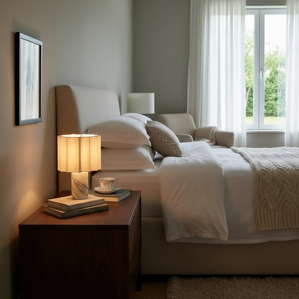 Marmurowa lampa stołowa Mirna