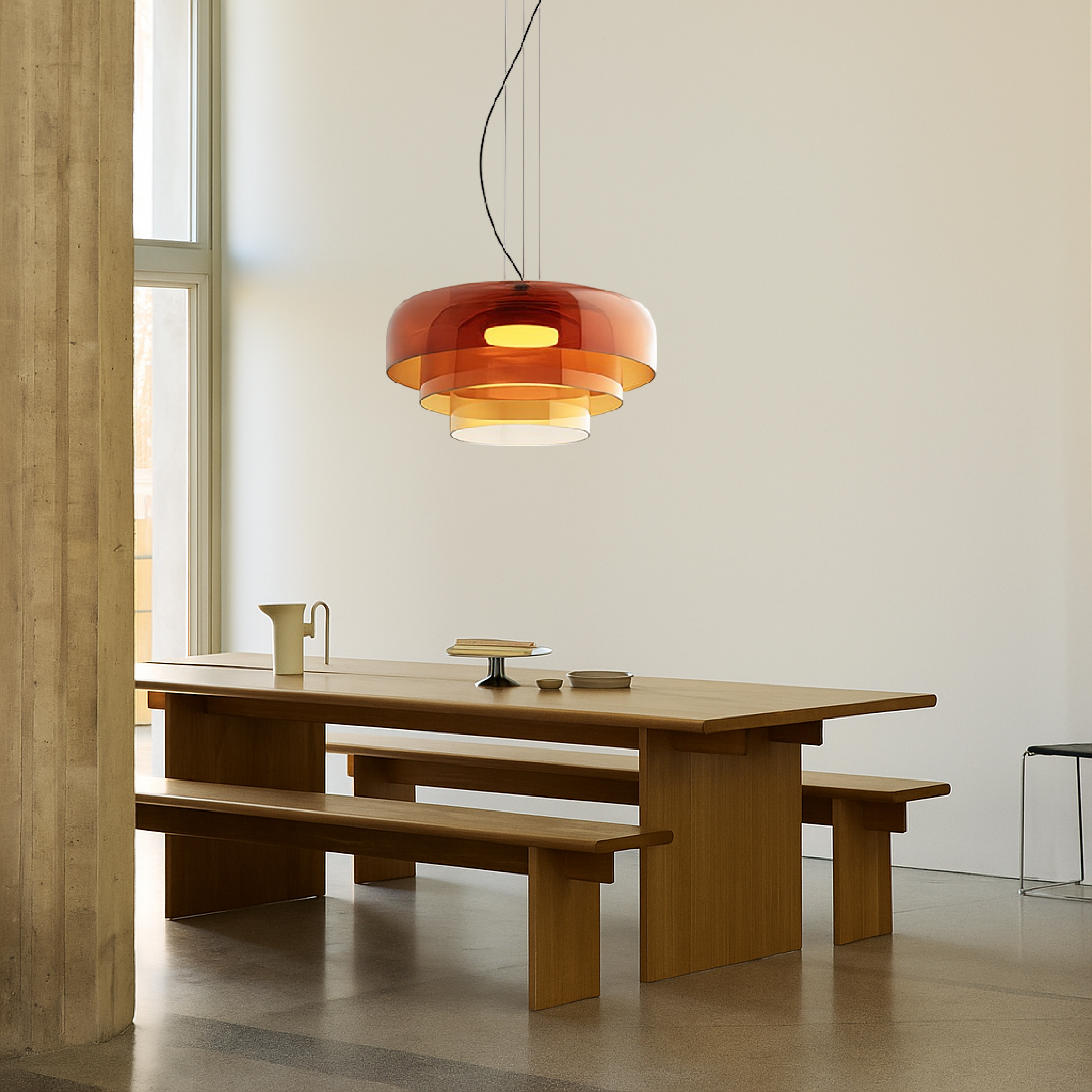 Szklana lampa wisząca