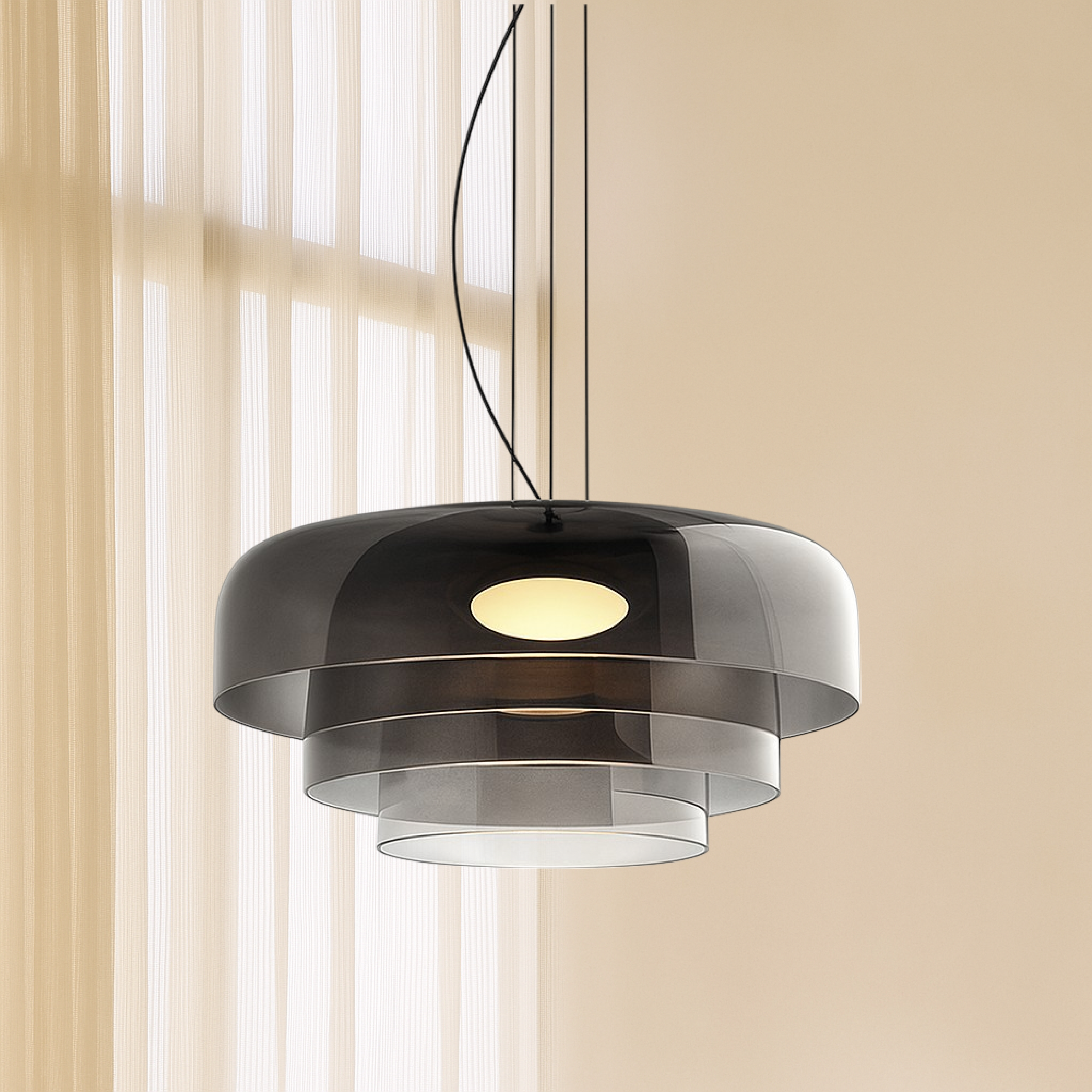 Szklana lampa wisząca