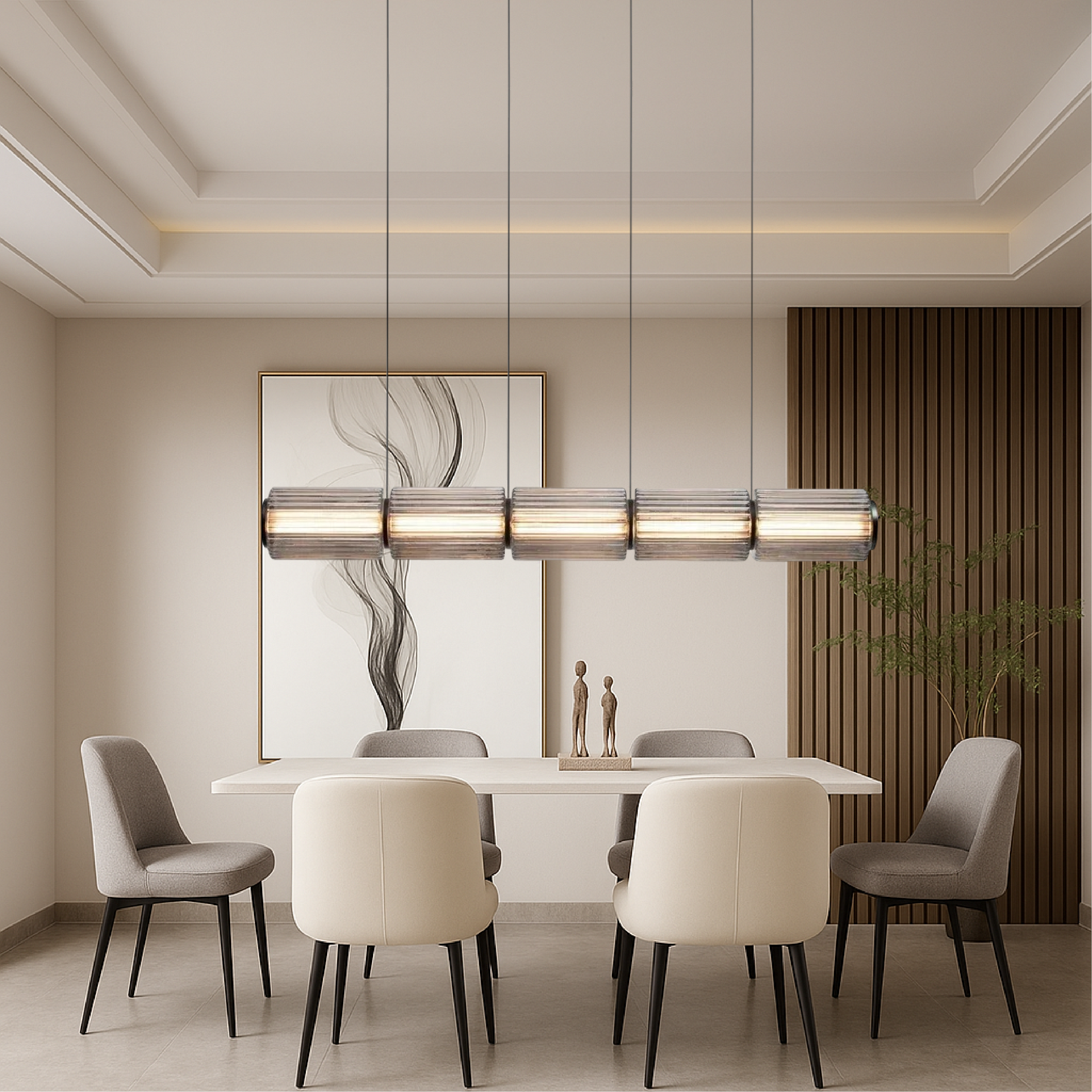 Cylindryczna szklana lampa wisząca