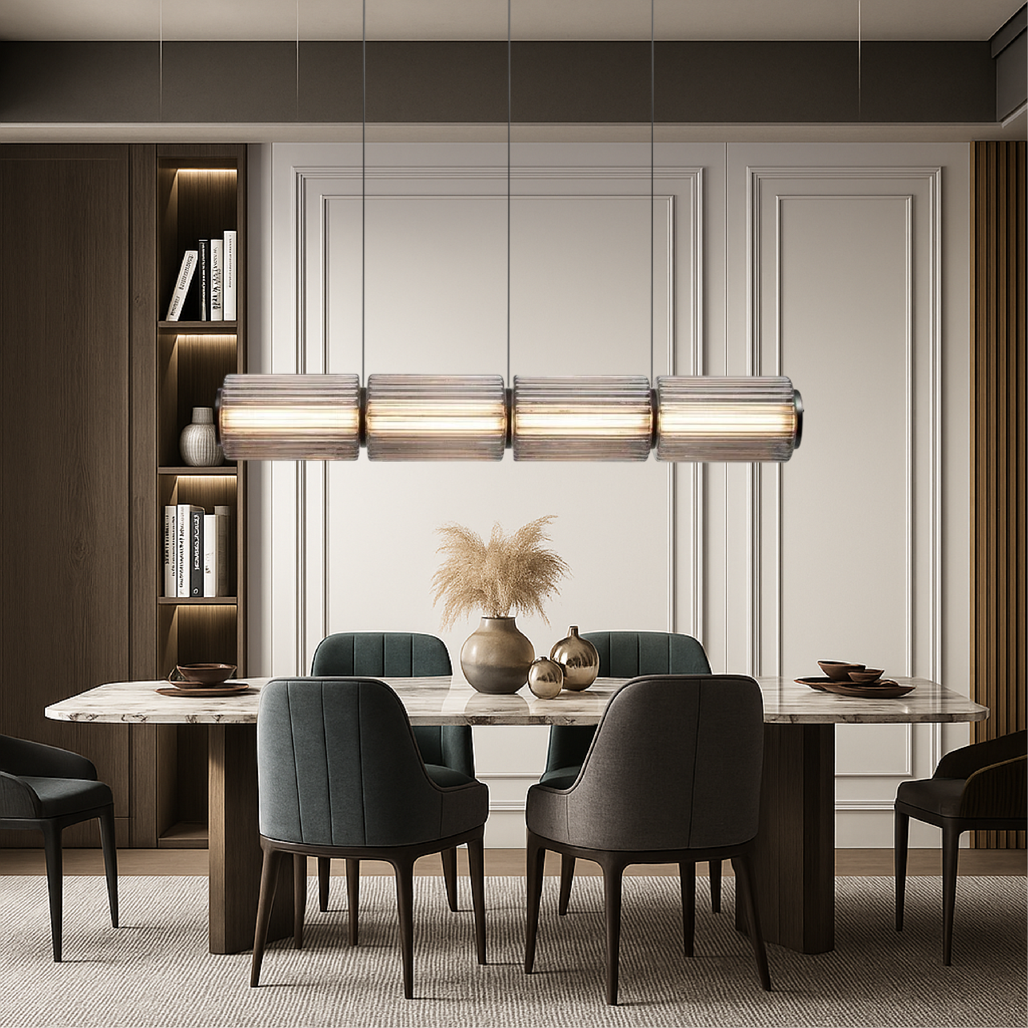 Cylindryczna szklana lampa wisząca