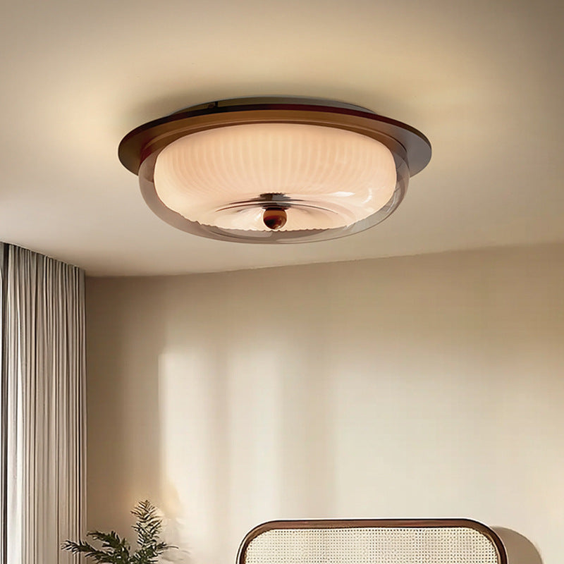 Lampa sufitowa ze szkła i drewna