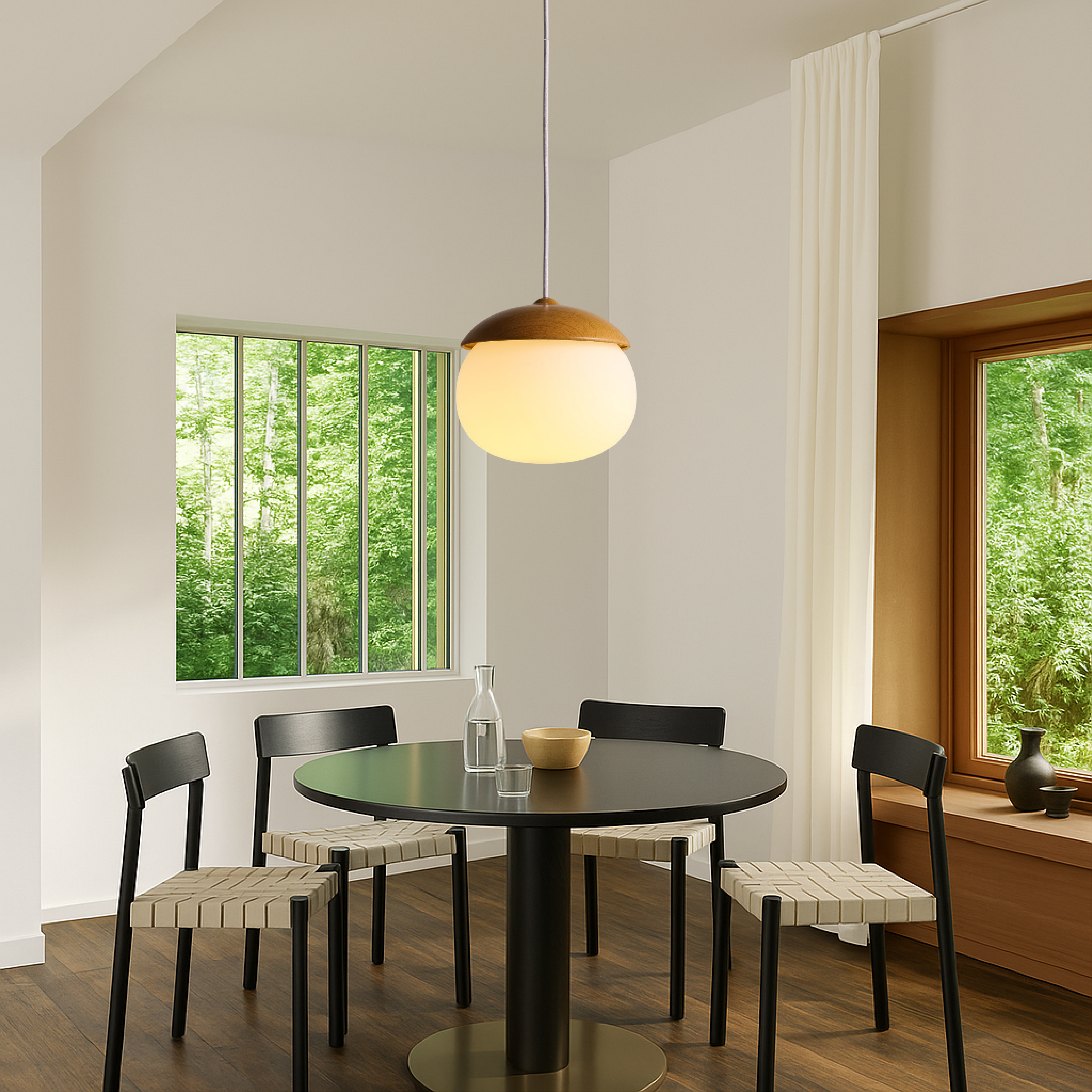 Drewniana lampa wisząca Nordic