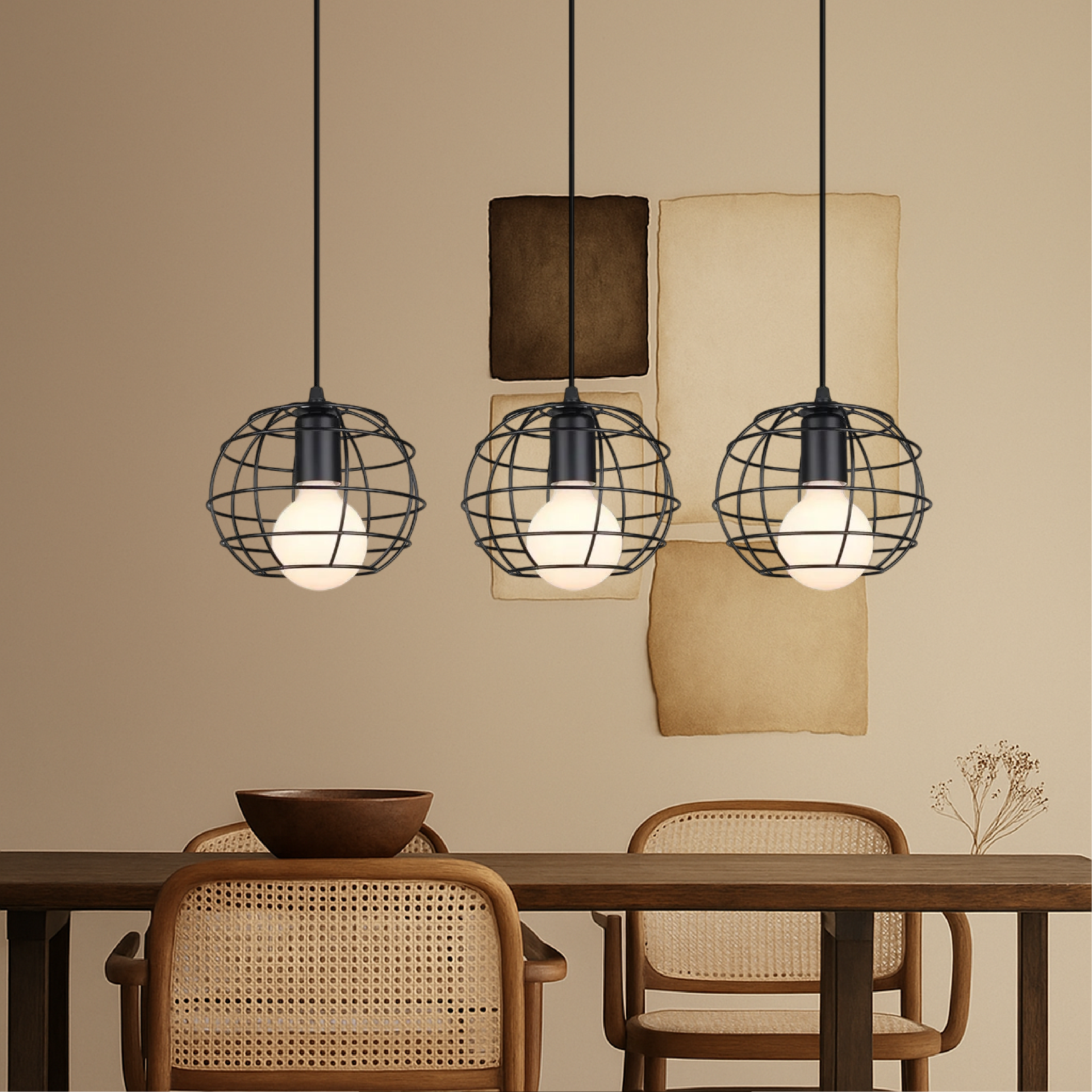 Lampa wisząca z 3 głowicami do stołu jadalnego Nuo