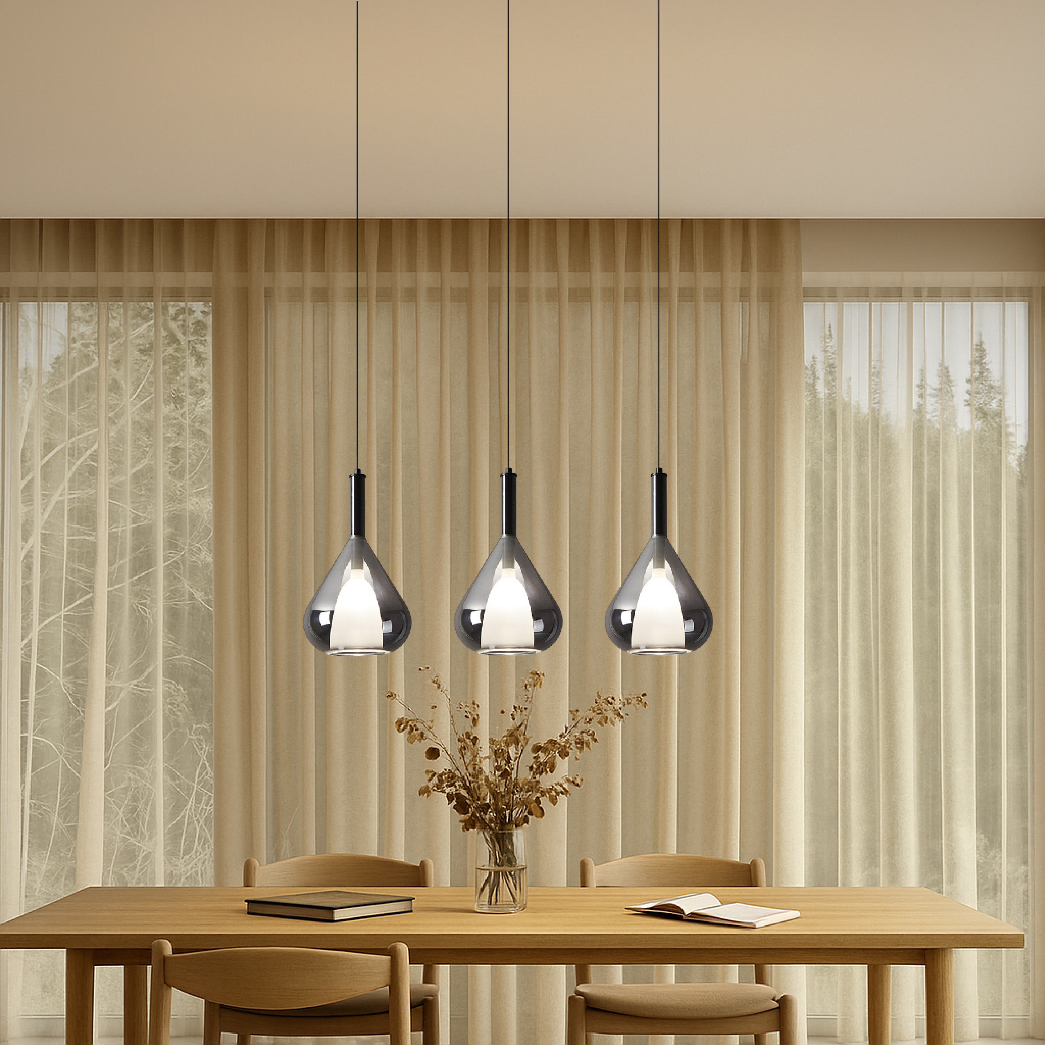 Szklana lampa wisząca Nady