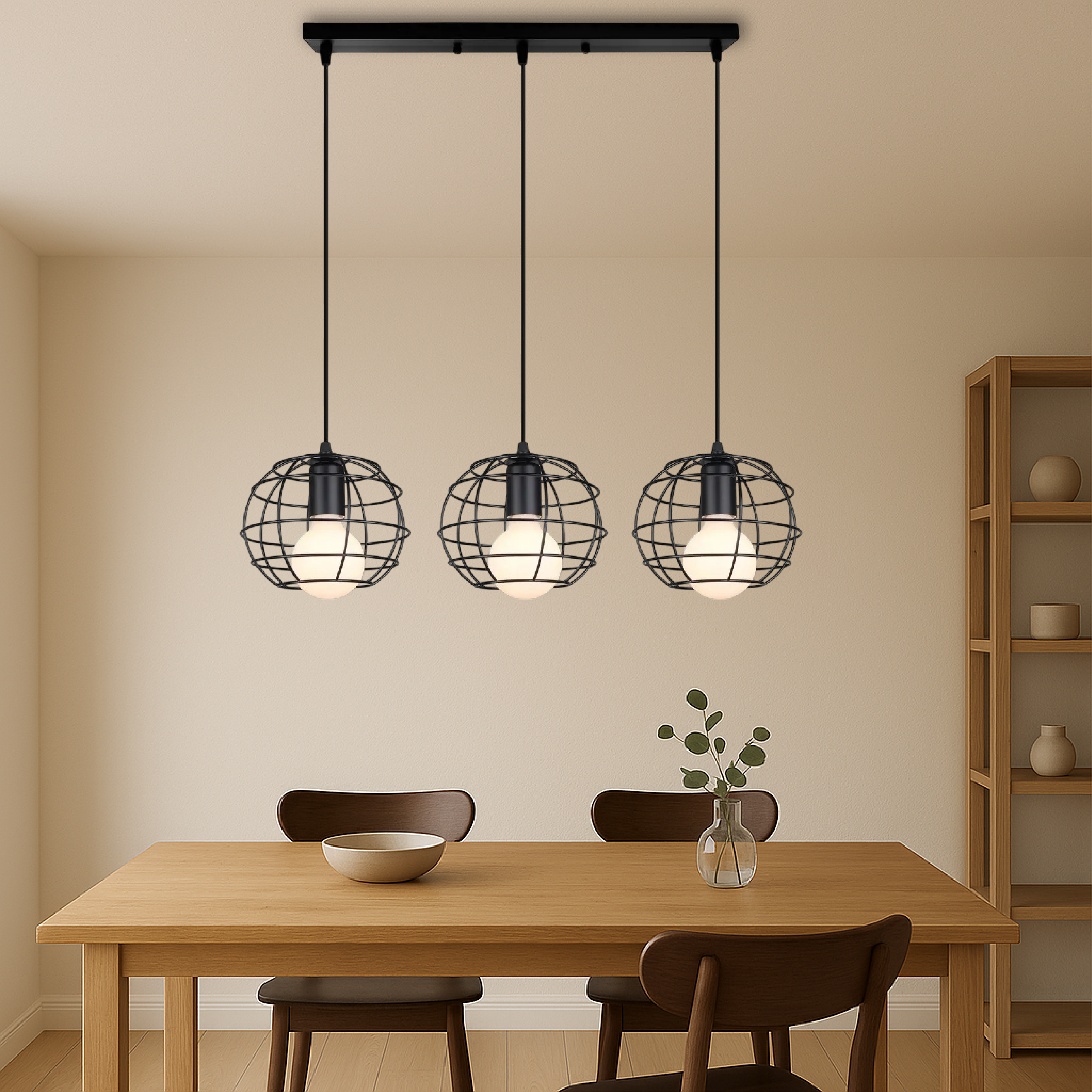 Lampa wisząca z 3 głowicami do stołu jadalnego Nuo
