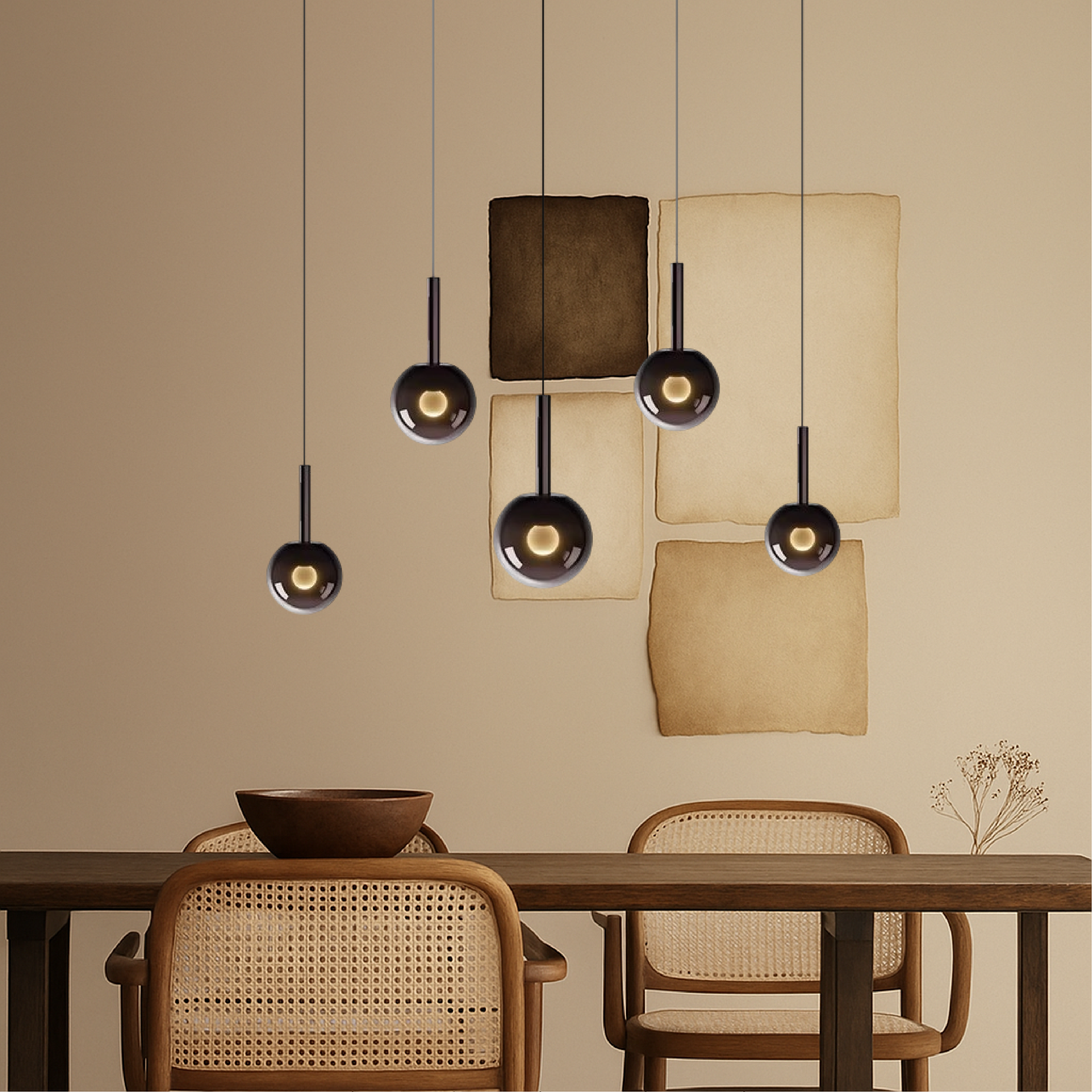 Skandynawska szklana lampa wisząca