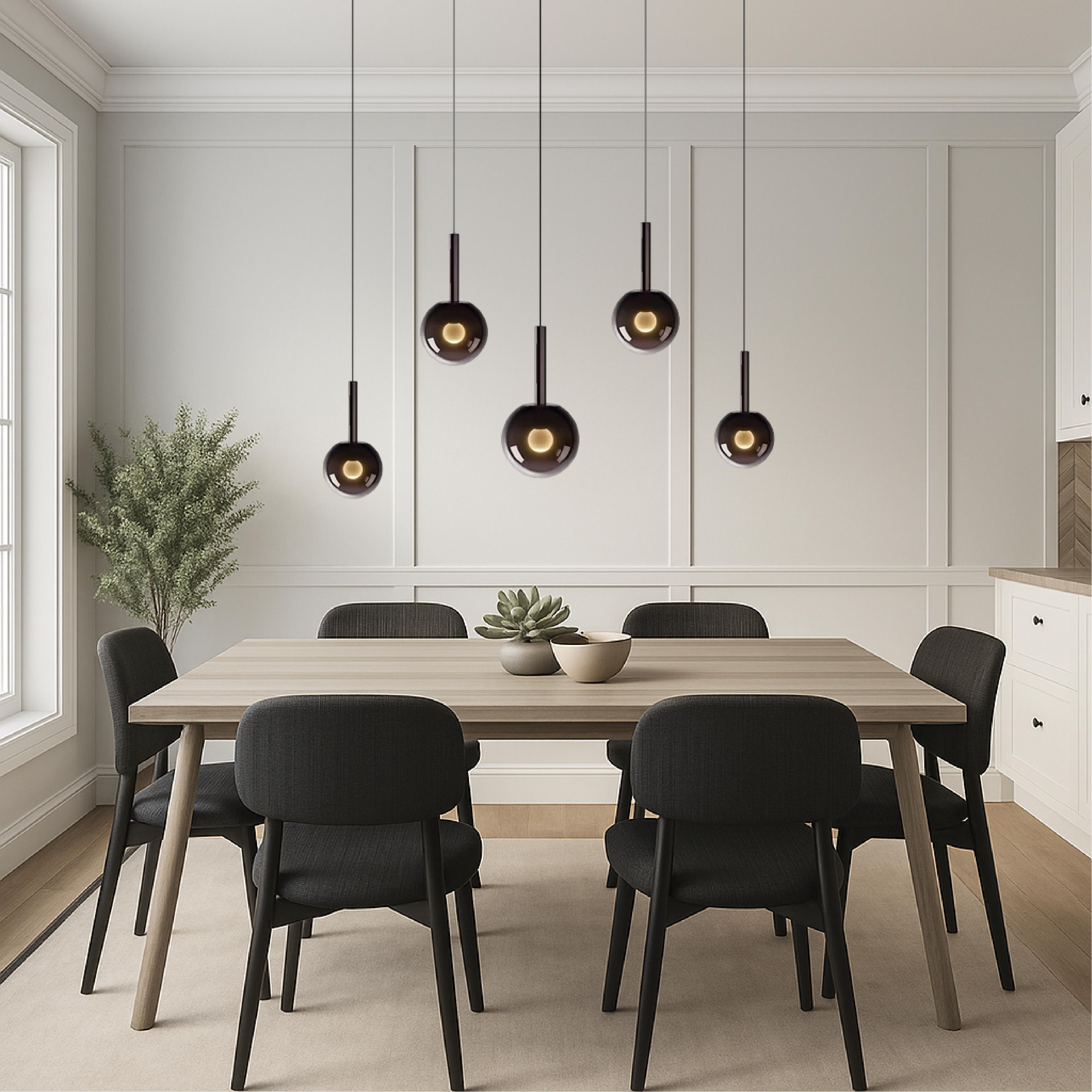 Skandynawska szklana lampa wisząca