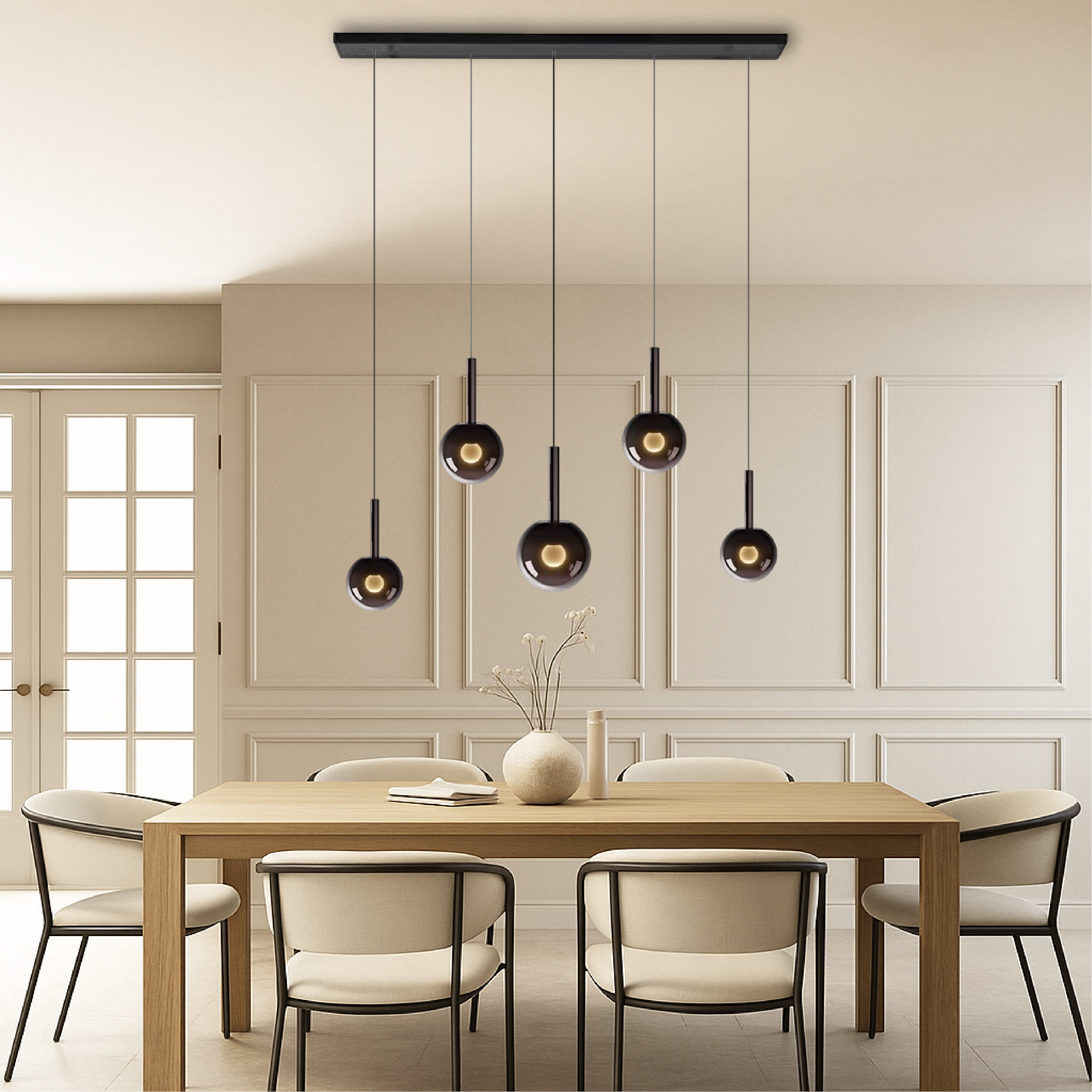 Skandynawska szklana lampa wisząca
