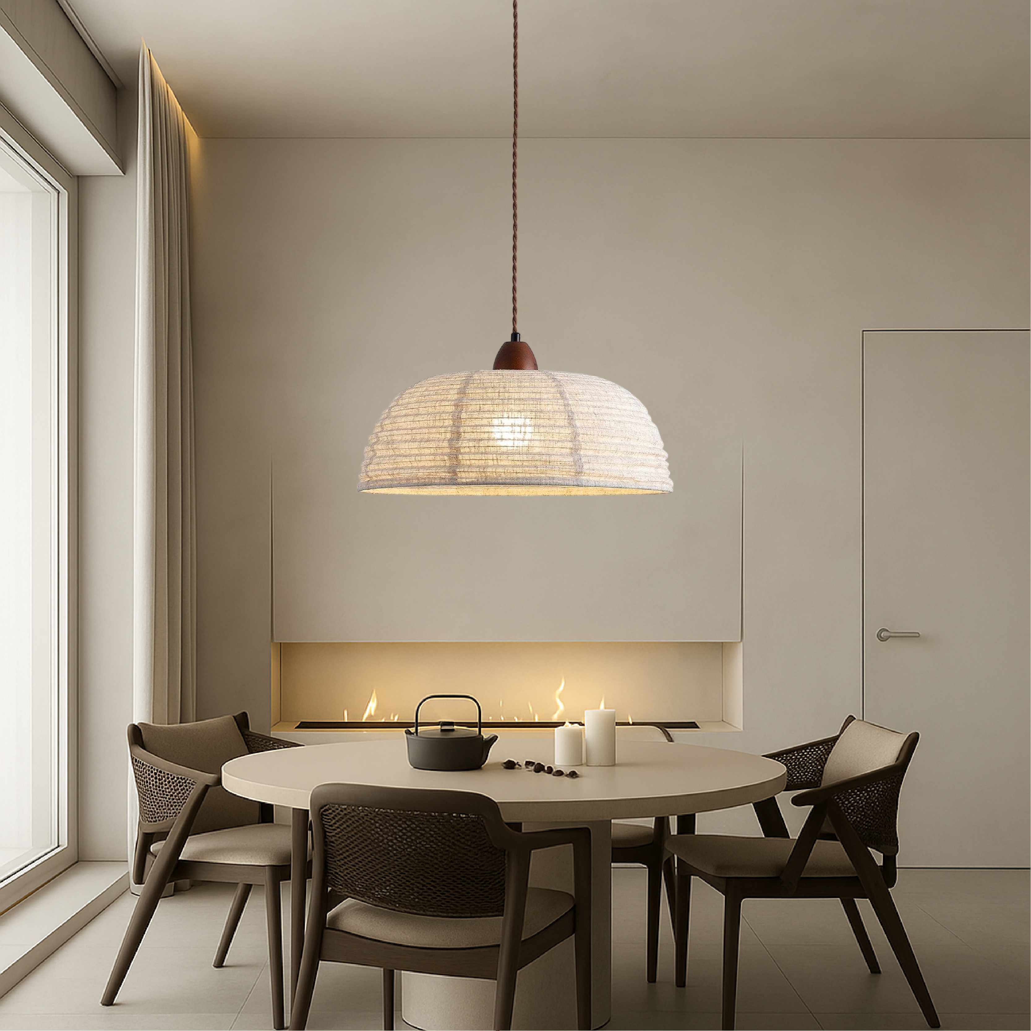 Lampa wisząca z tkaniny