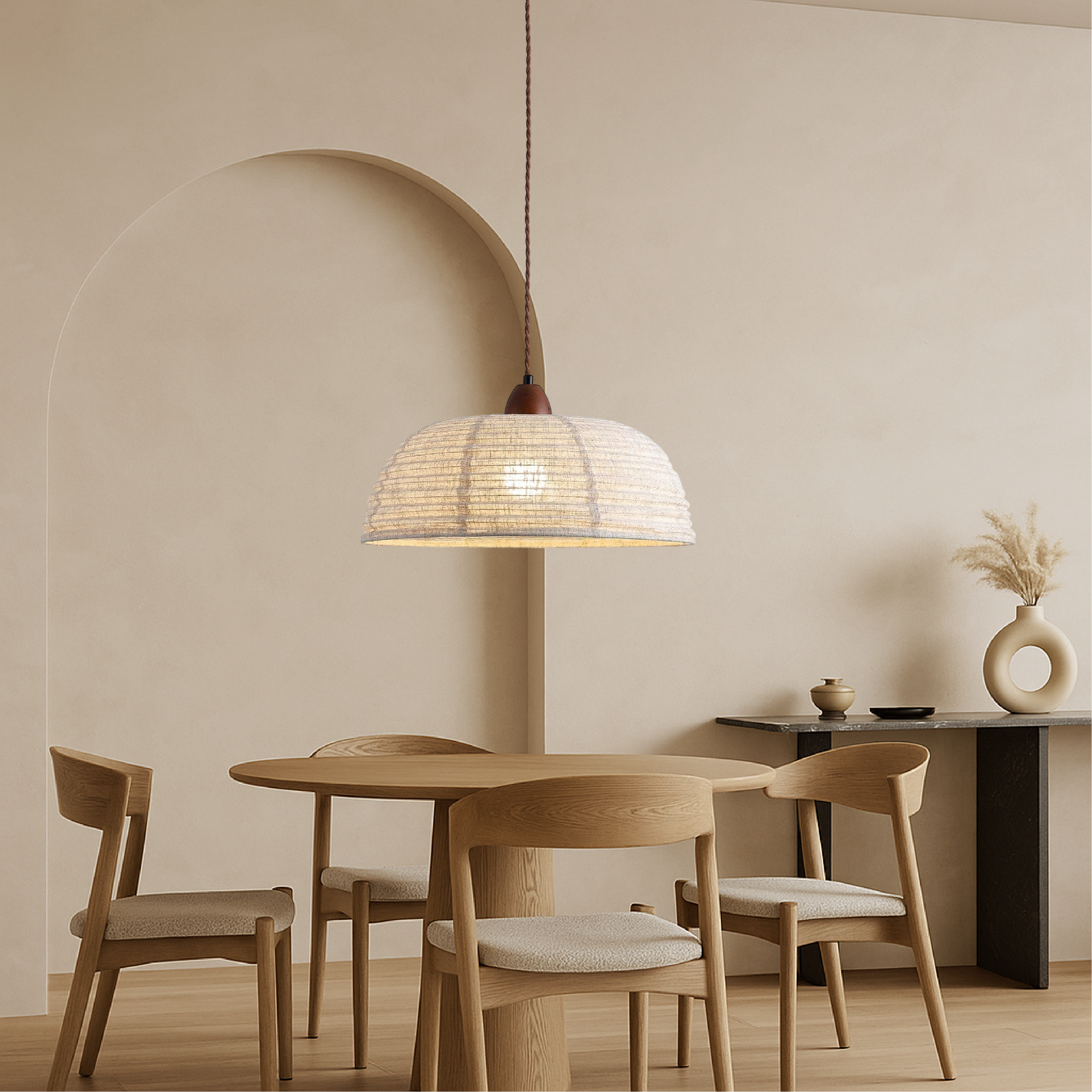 Lampa wisząca z tkaniny