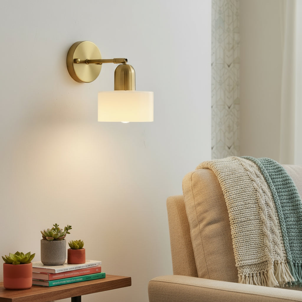 Lampa ścienna Bauhaus z kolorowego szkła