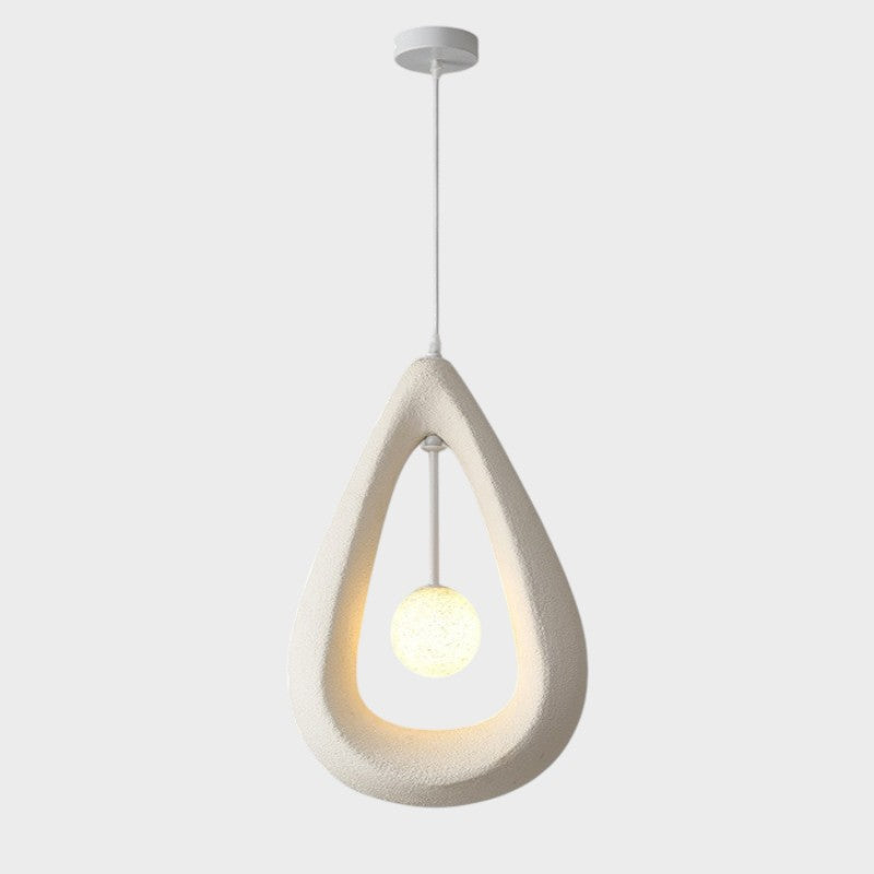 Owalna lampa wisząca Japandi