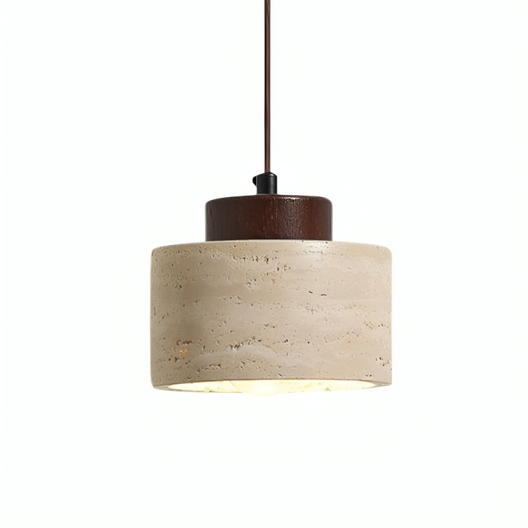 Lampa wisząca z kamienia trawertynowego