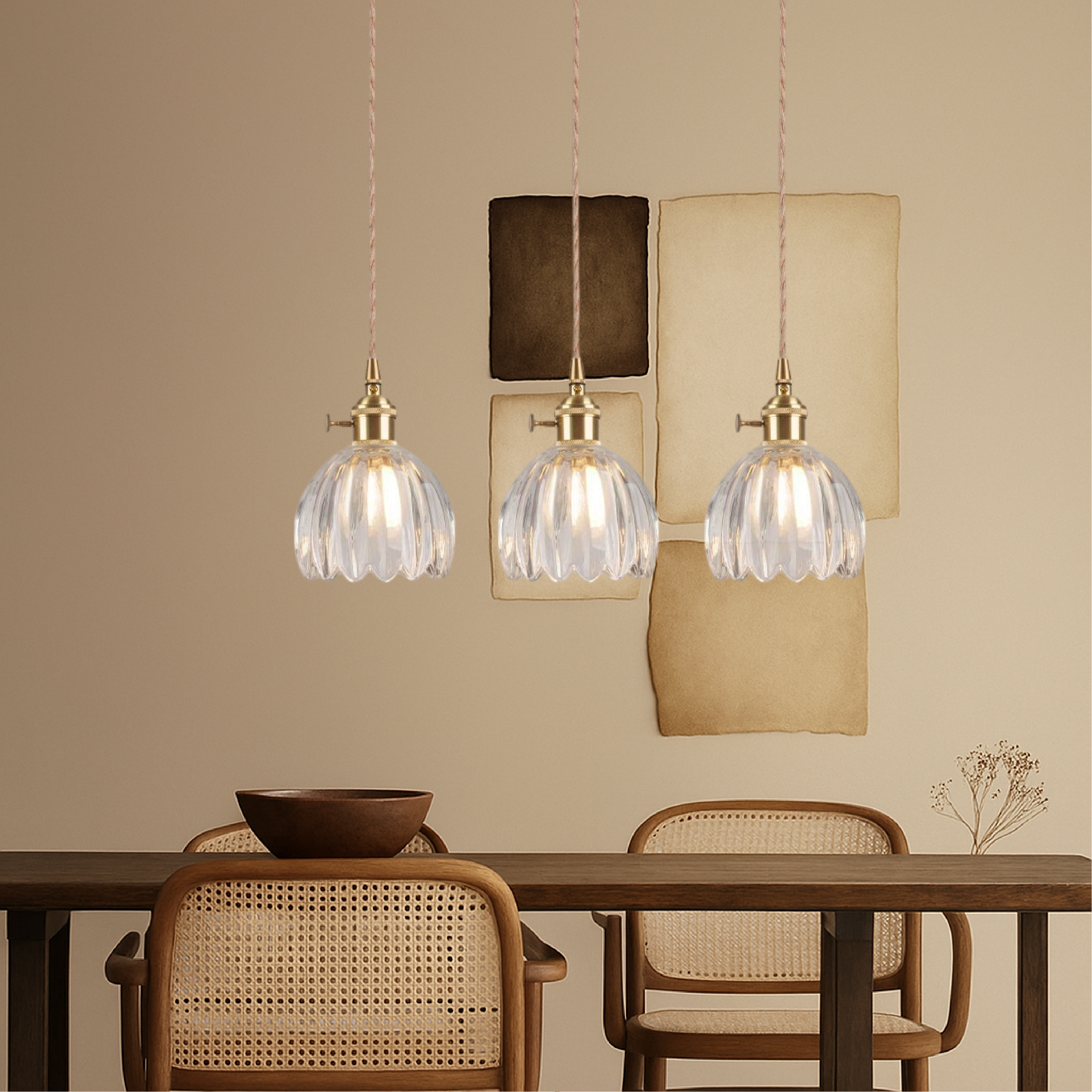 Japońska szklana lampa wisząca