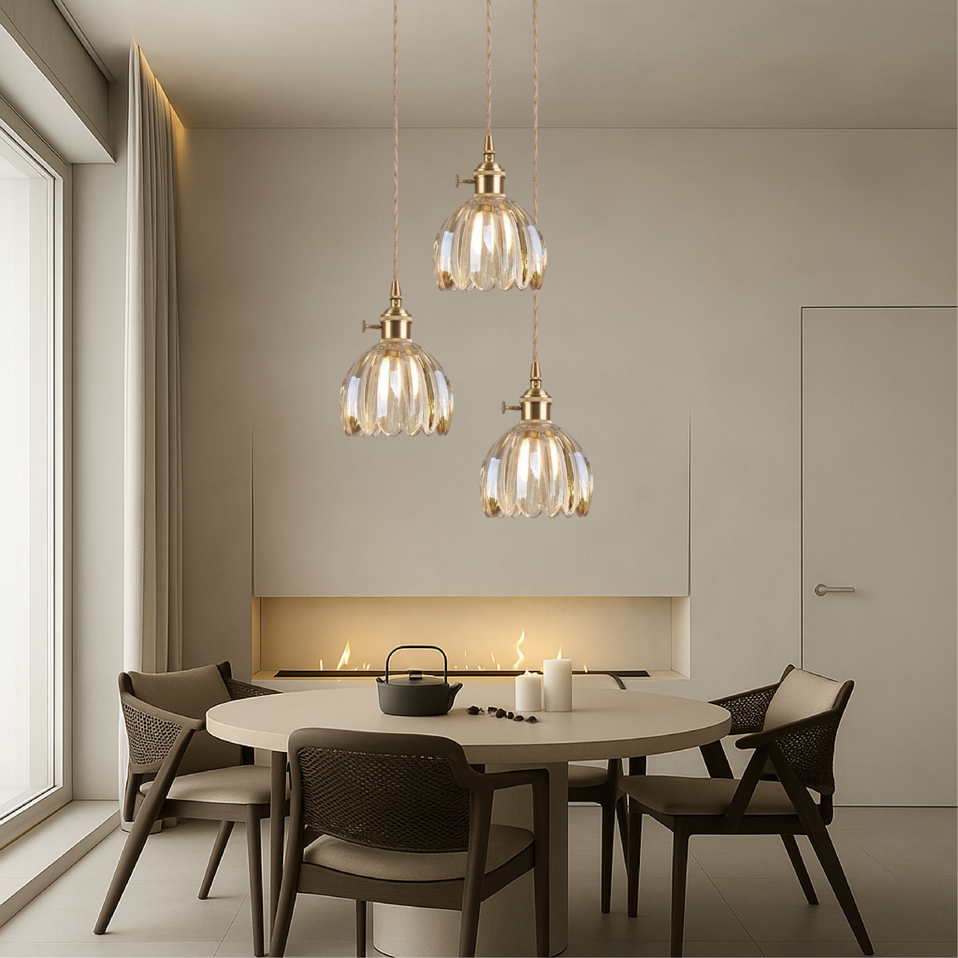 Japońska szklana lampa wisząca