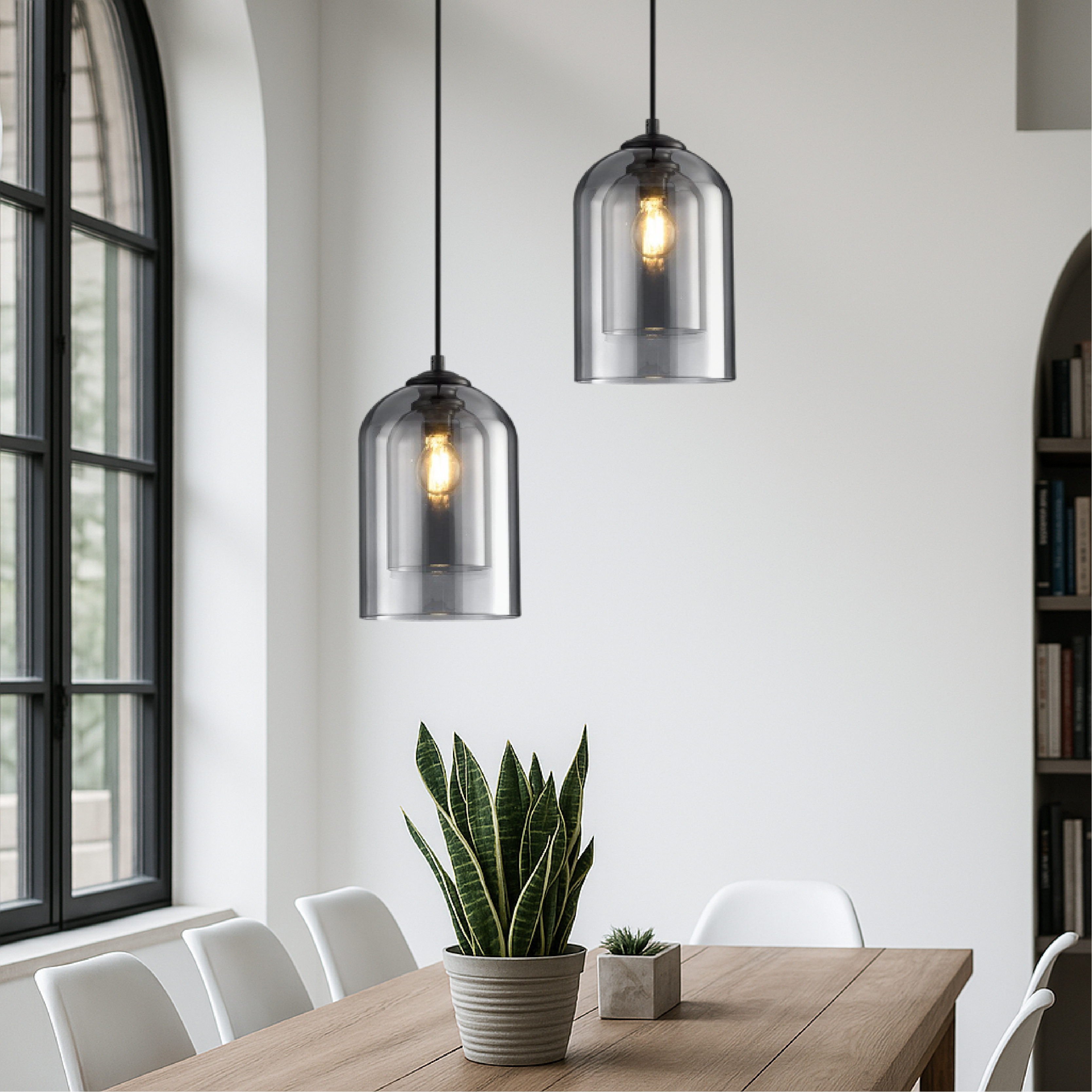 Szklana lampa wisząca Jani