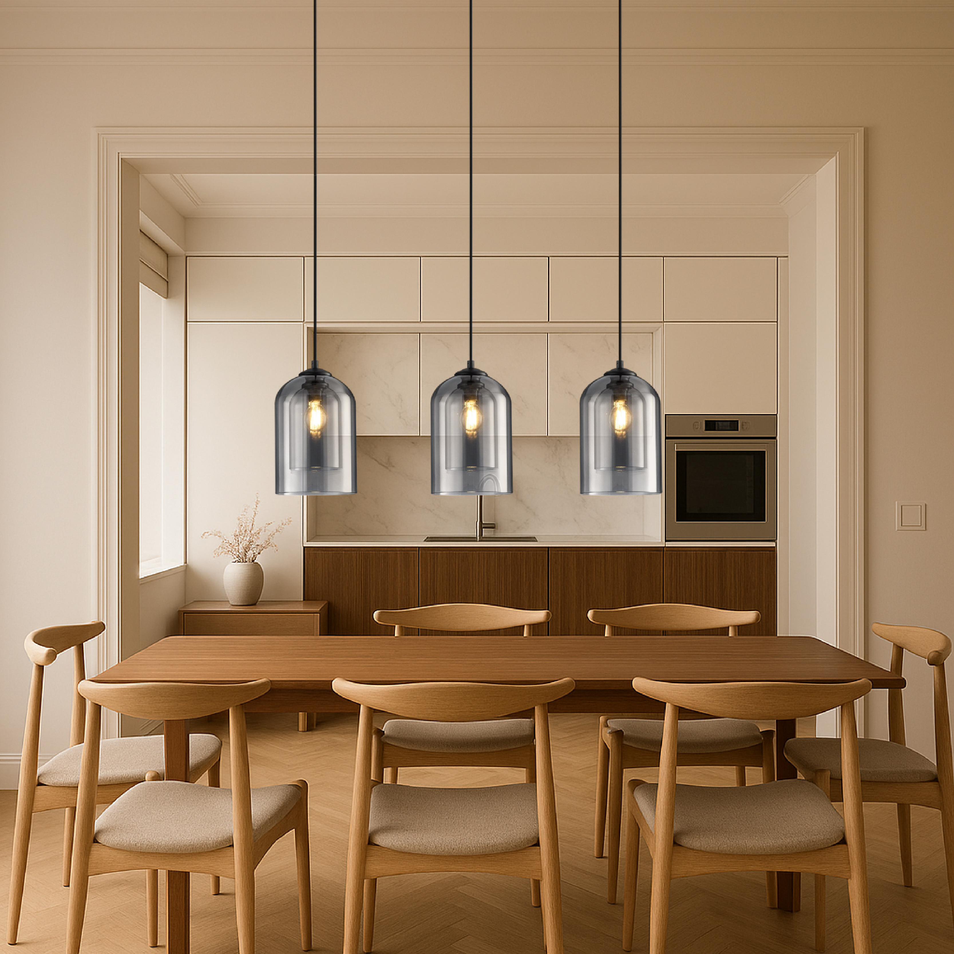 Szklana lampa wisząca Jani