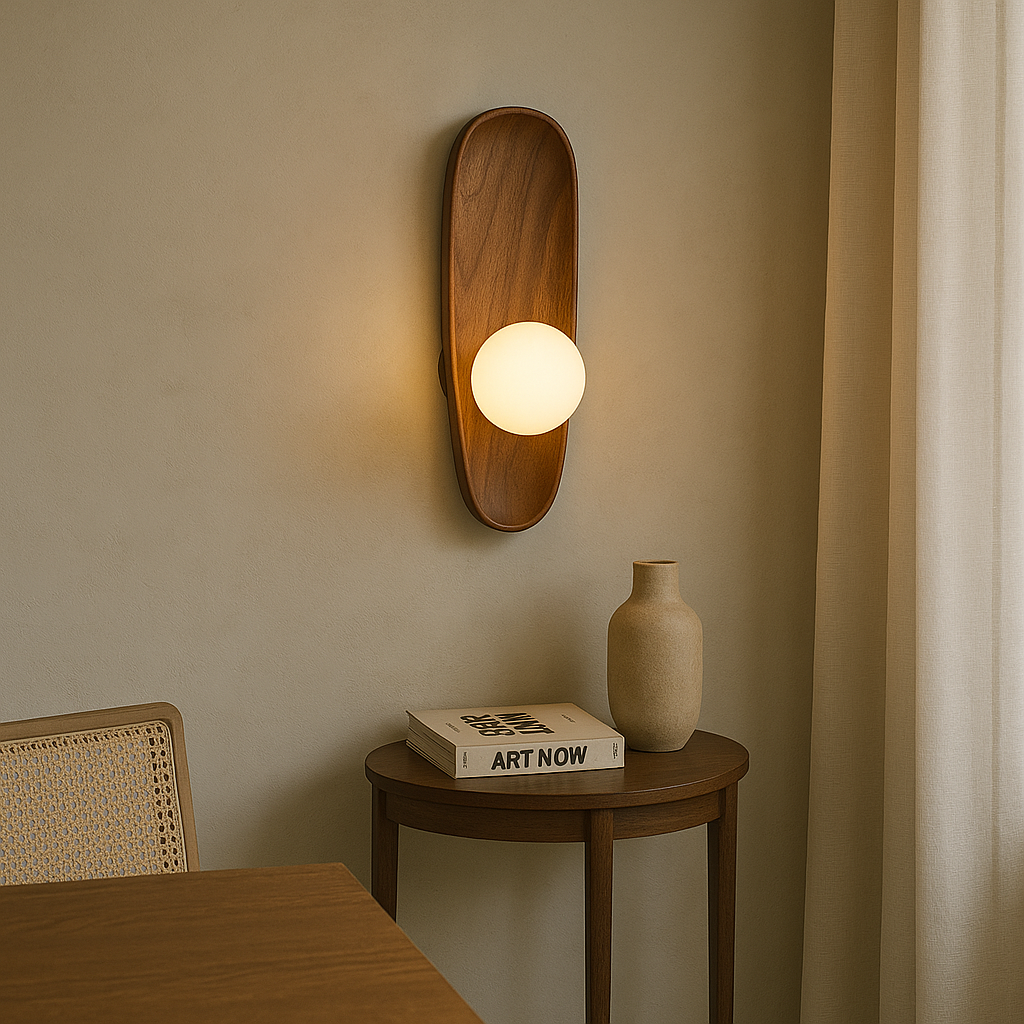 Drewniana lampa ścienna Mirdor