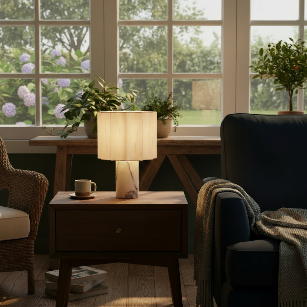 Marmurowa lampa stołowa Mirna