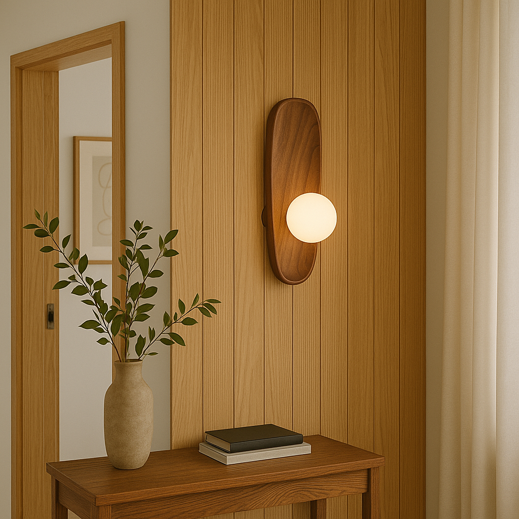 Drewniana lampa ścienna Mirdor