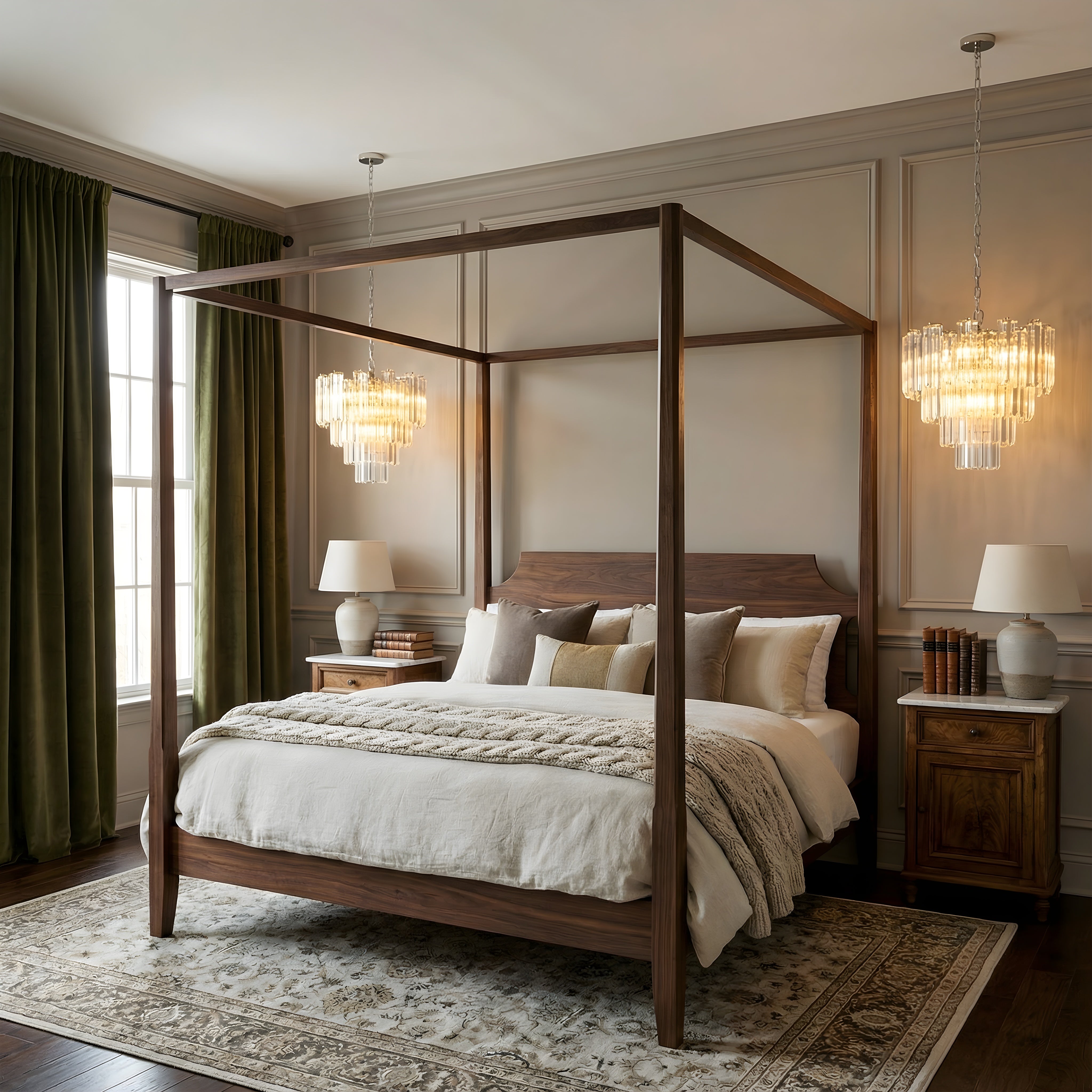 Francuski szklany żyrandol