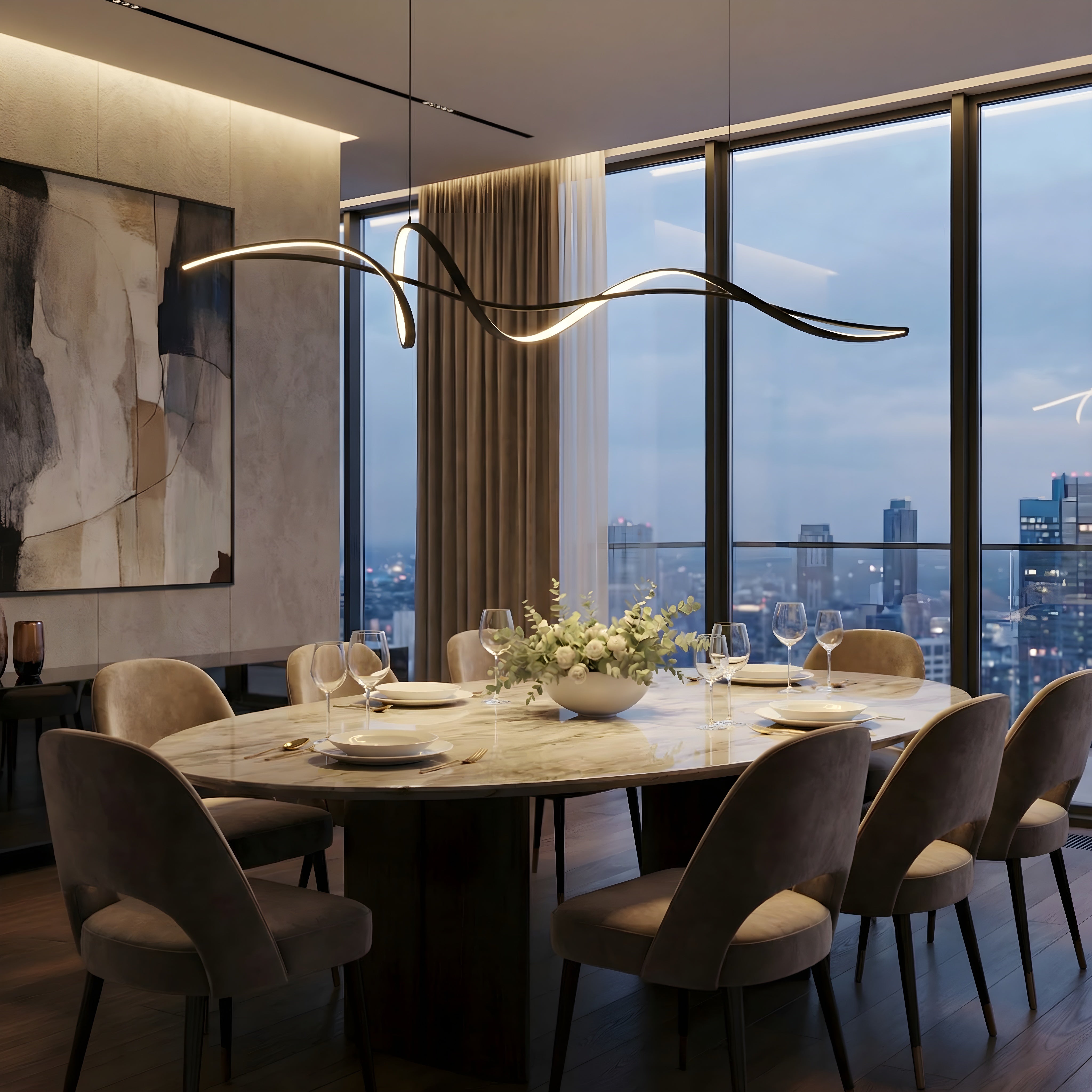 Minimalistyczny żyrandol Kyra