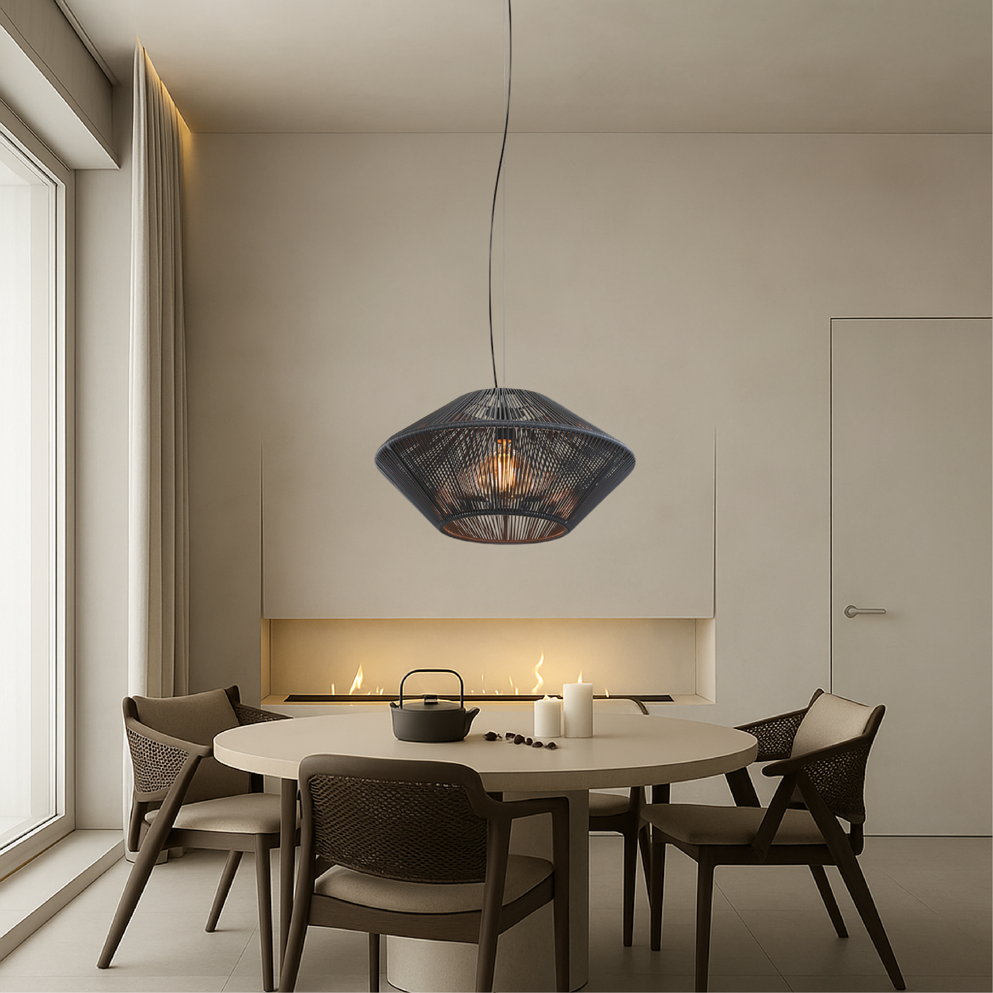 Ręcznie tkana lampa wisząca