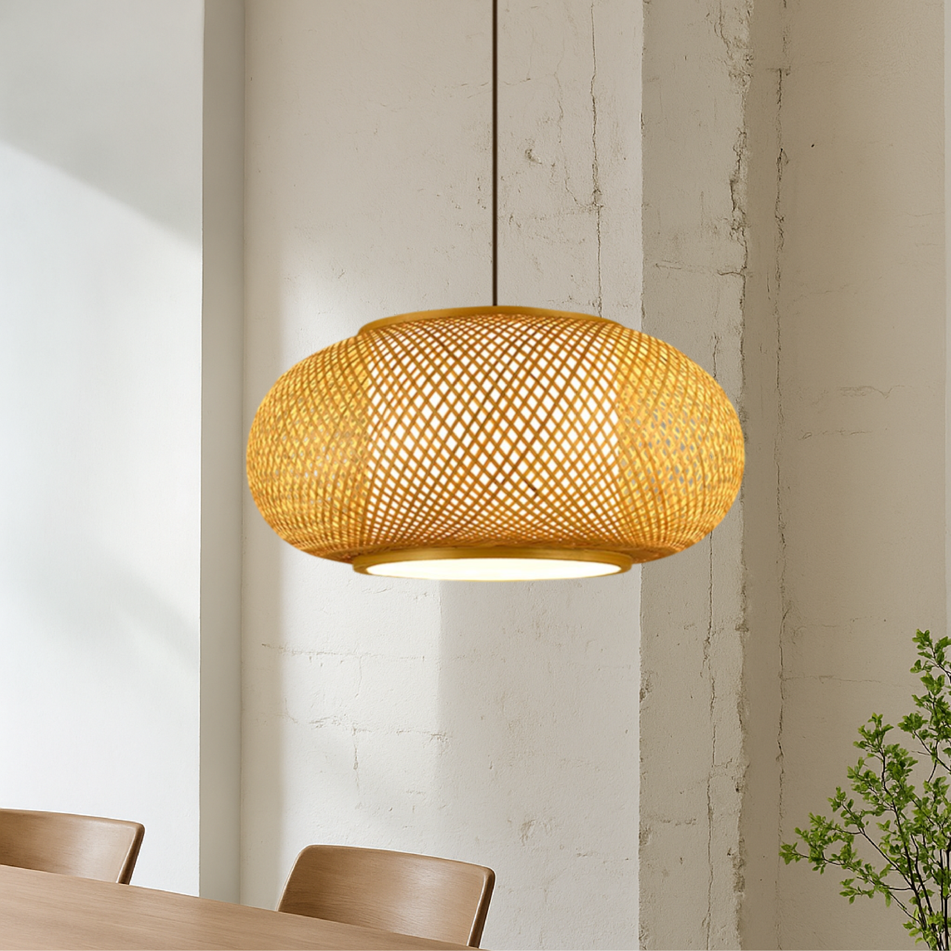 Bambusowa lampa wisząca Hansens
