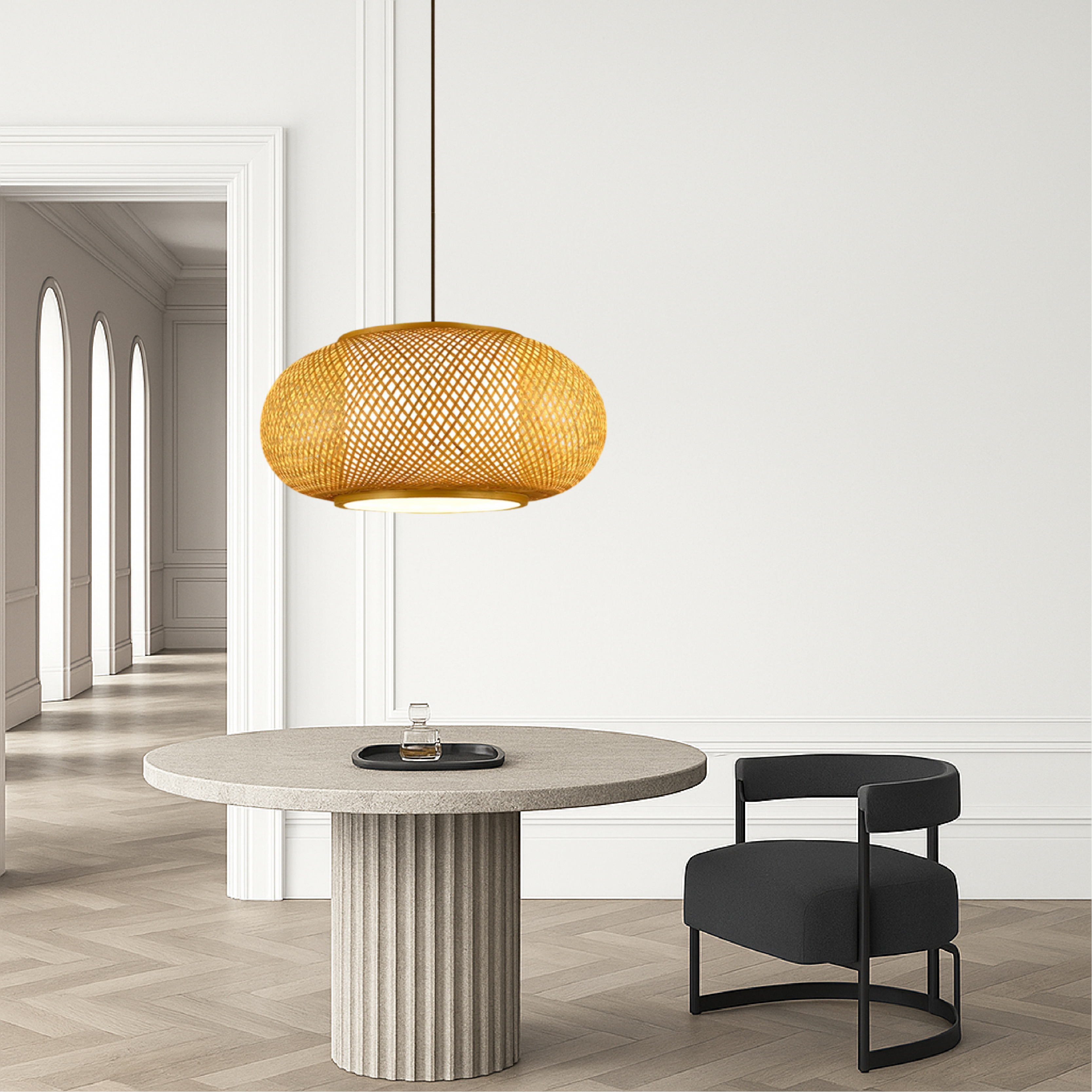 Bambusowa lampa wisząca Hansens