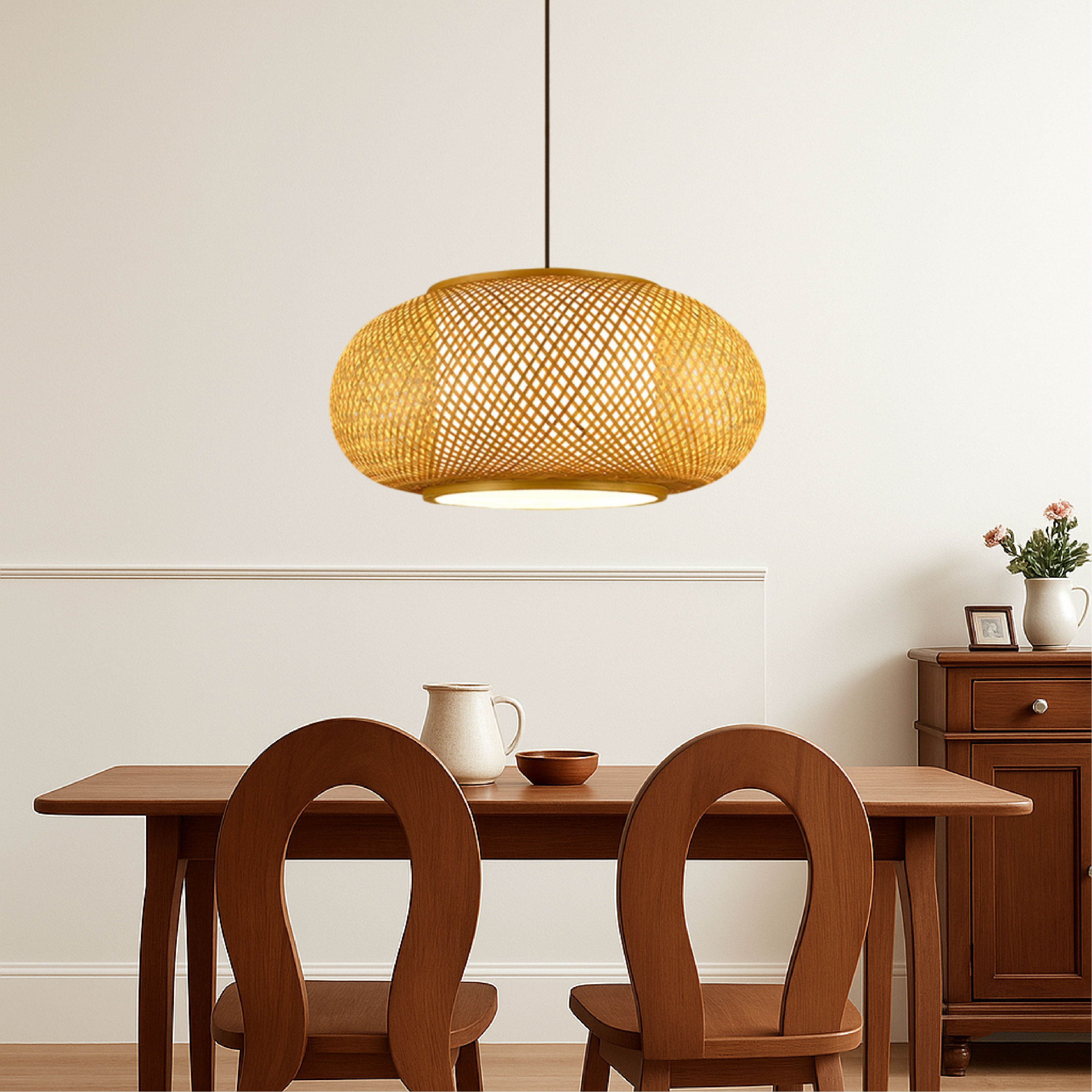 Bambusowa lampa wisząca Hansens