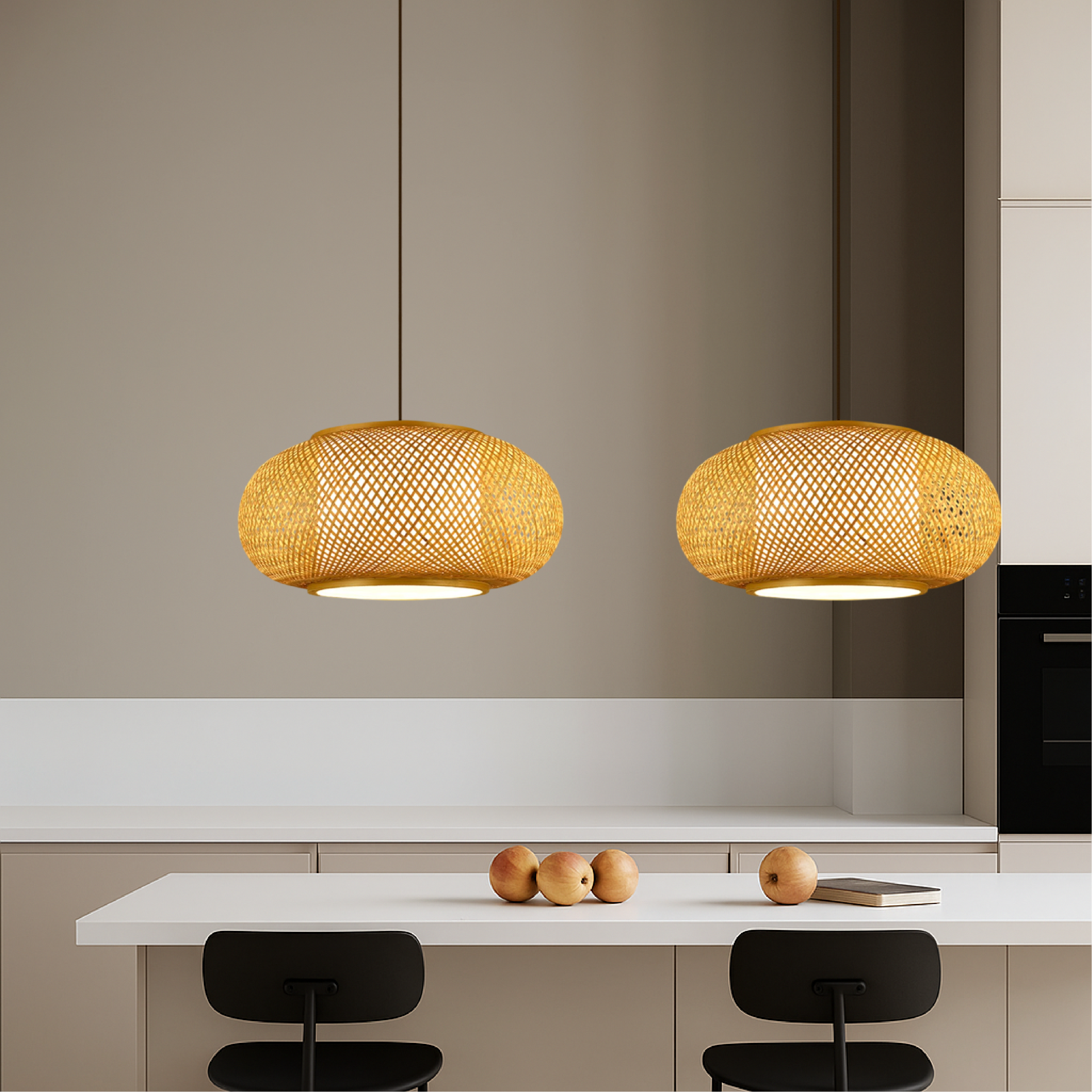 Bambusowa lampa wisząca Hansens