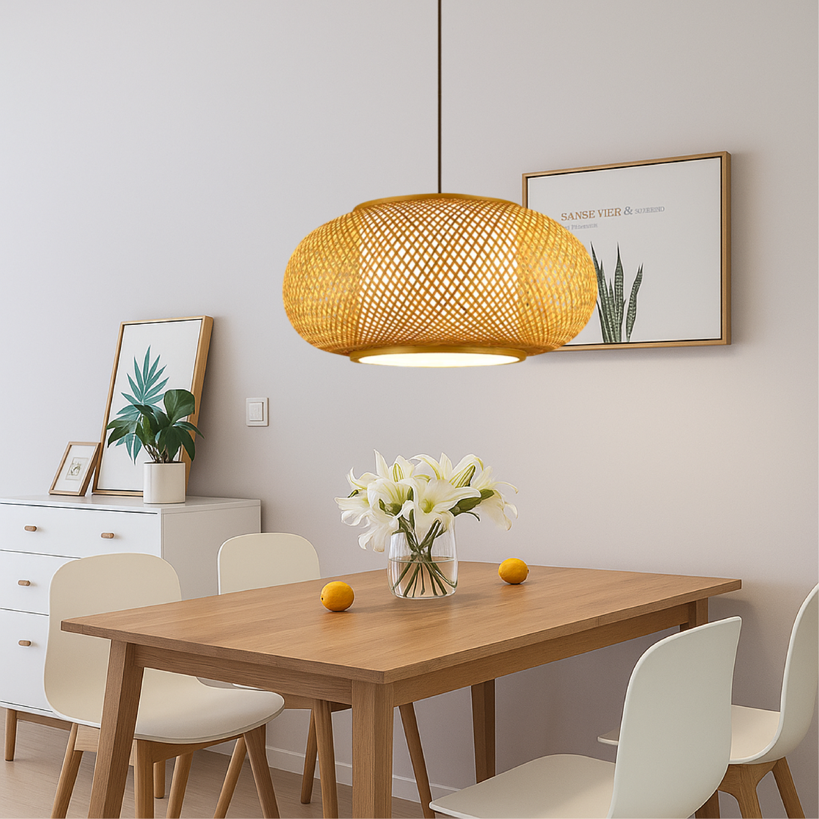 Bambusowa lampa wisząca Hansens