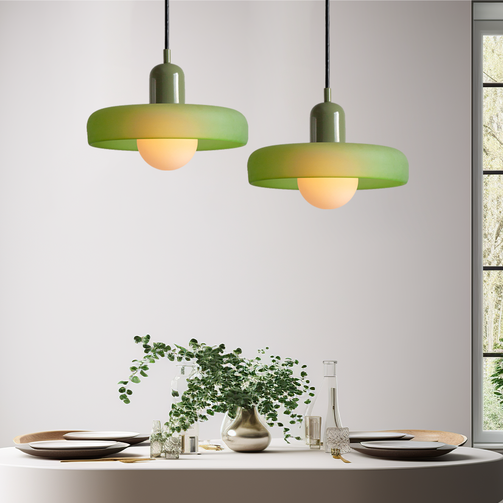 Lampa wisząca z kolorowego szkła Bauhaus