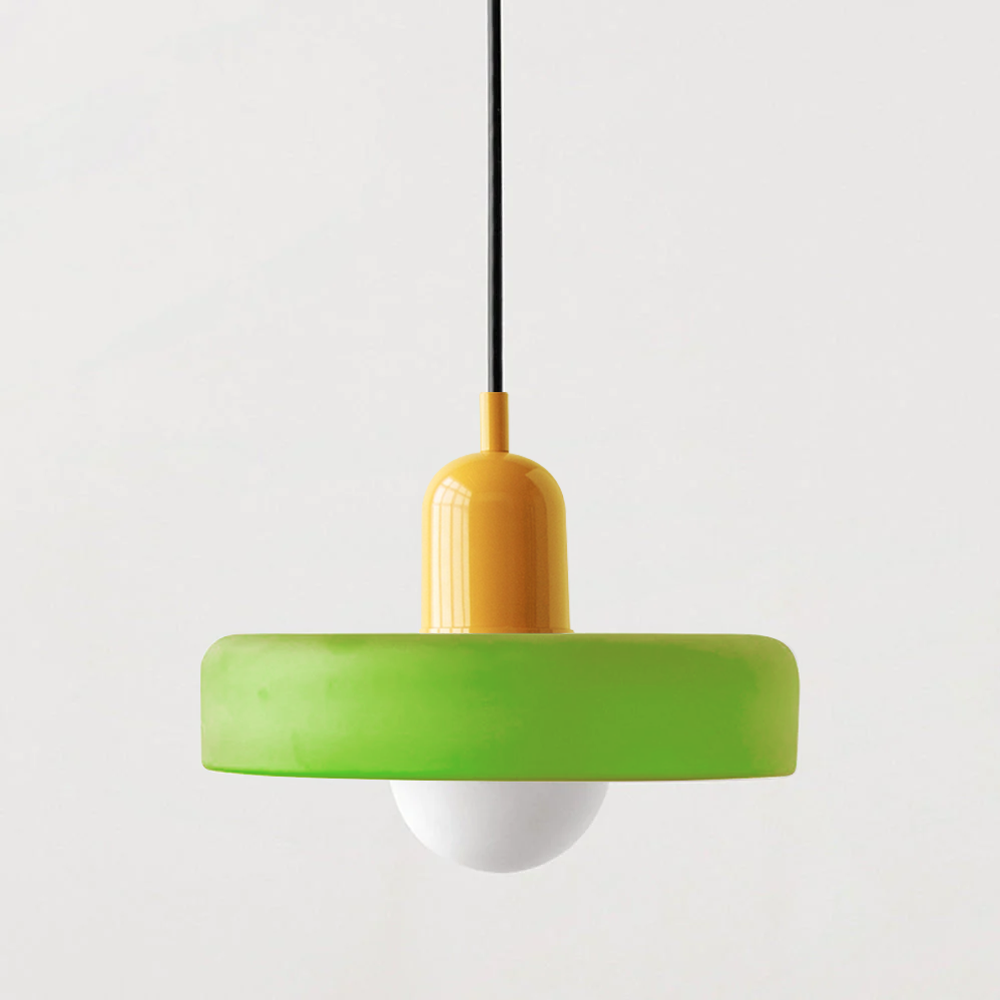 Lampa wisząca z kolorowego szkła Bauhaus