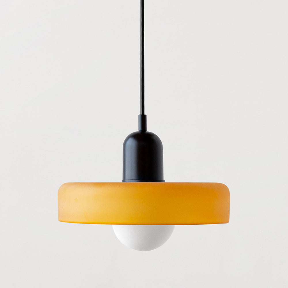Lampa wisząca z kolorowego szkła Bauhaus