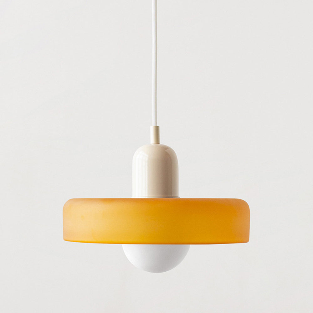 Lampa wisząca z kolorowego szkła Bauhaus