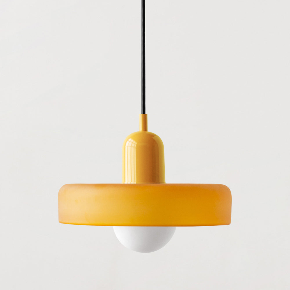Lampa wisząca z kolorowego szkła Bauhaus