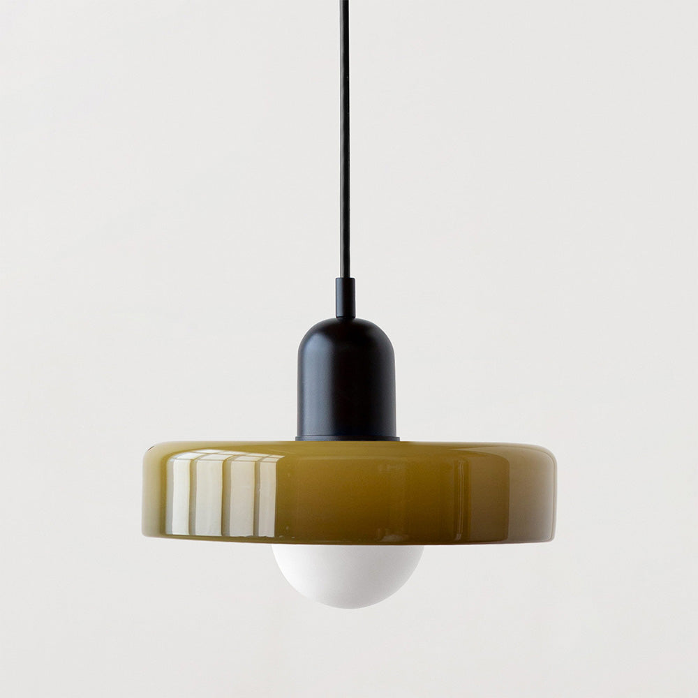 Lampa wisząca z kolorowego szkła Bauhaus