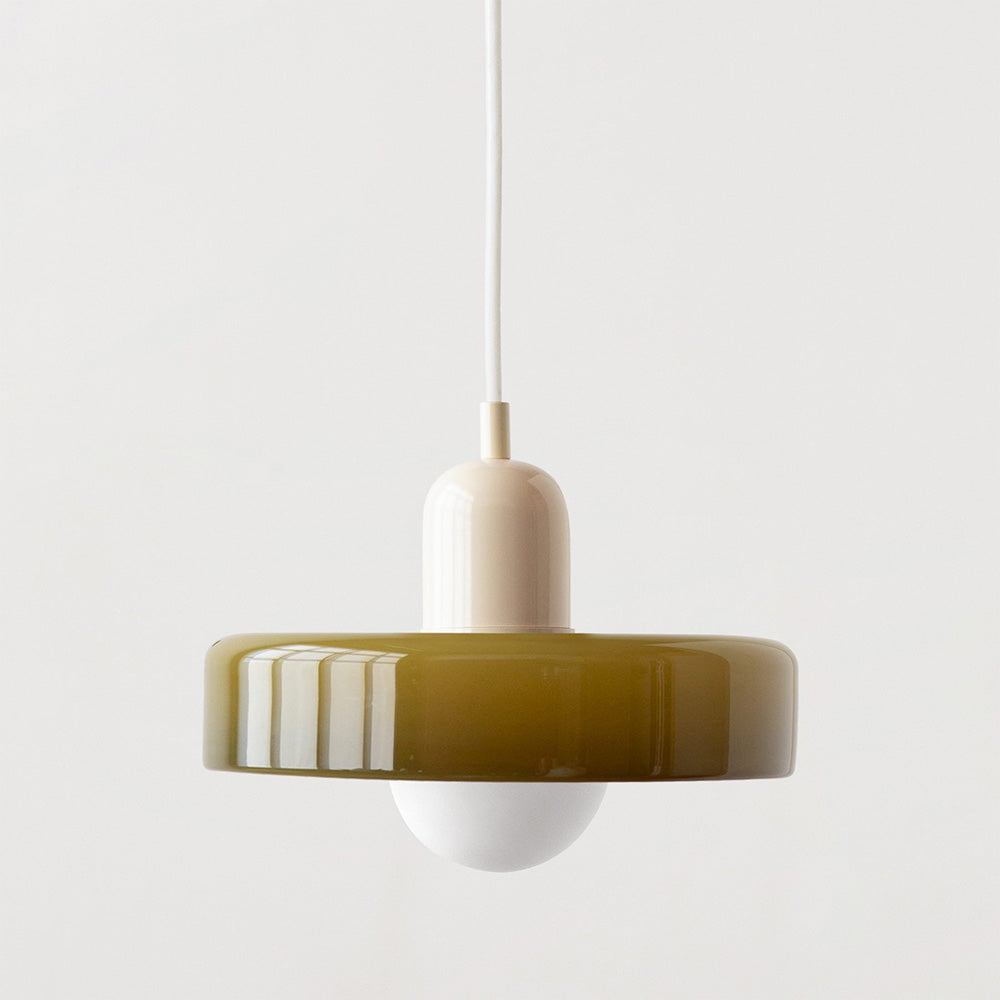 Lampa wisząca z kolorowego szkła Bauhaus