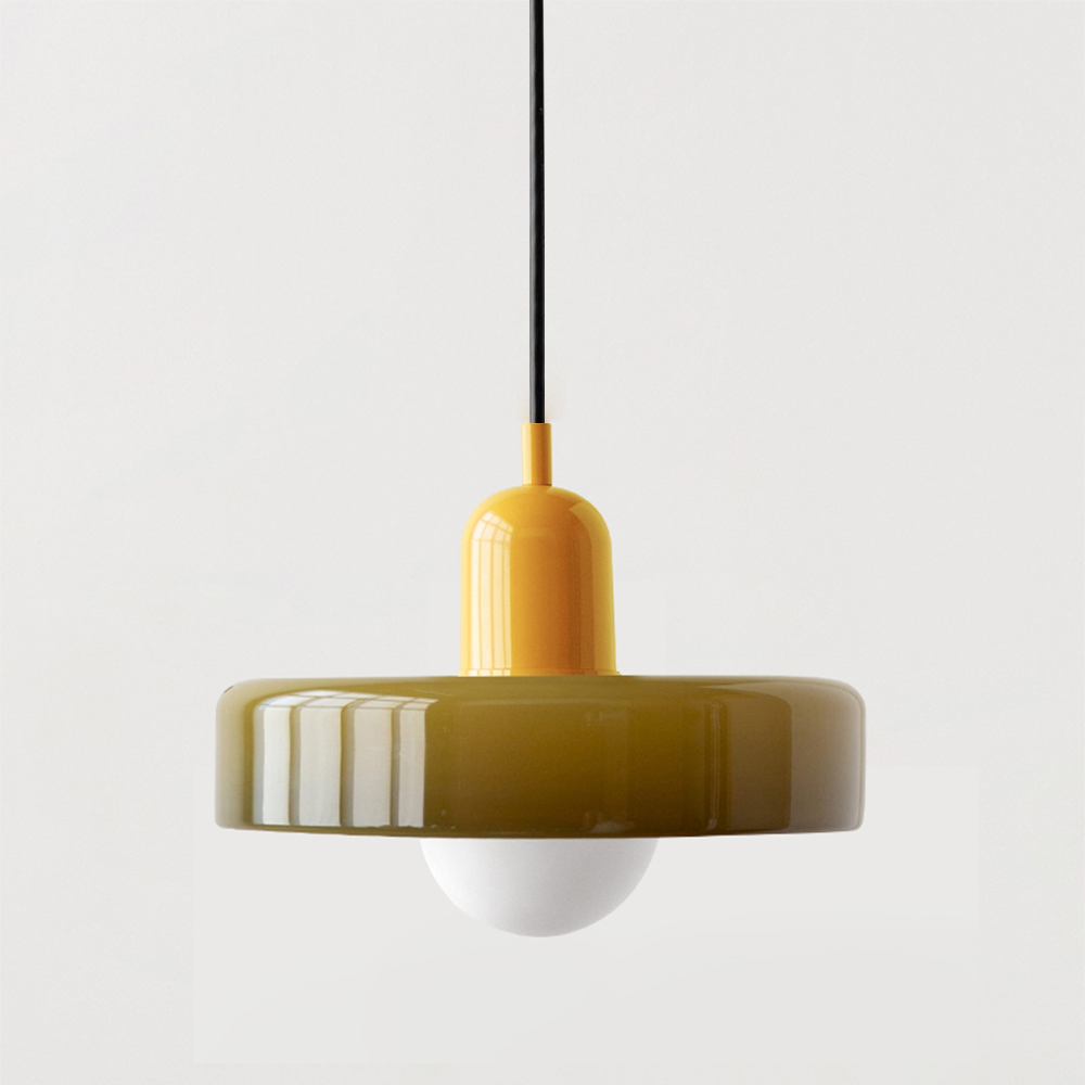 Lampa wisząca z kolorowego szkła Bauhaus