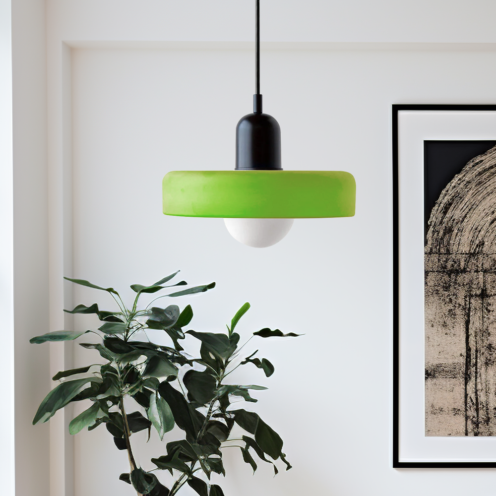 Lampa wisząca z kolorowego szkła Bauhaus