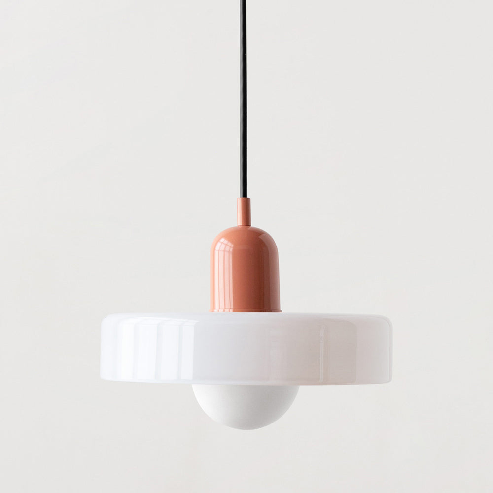 Lampa wisząca z kolorowego szkła Bauhaus