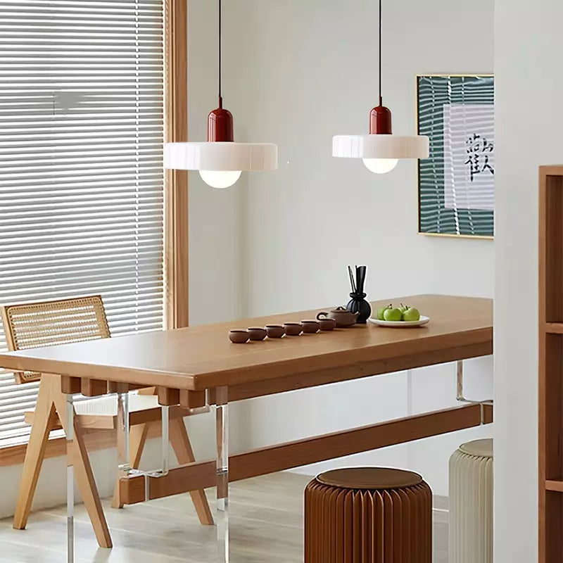 Lampa wisząca z kolorowego szkła Bauhaus