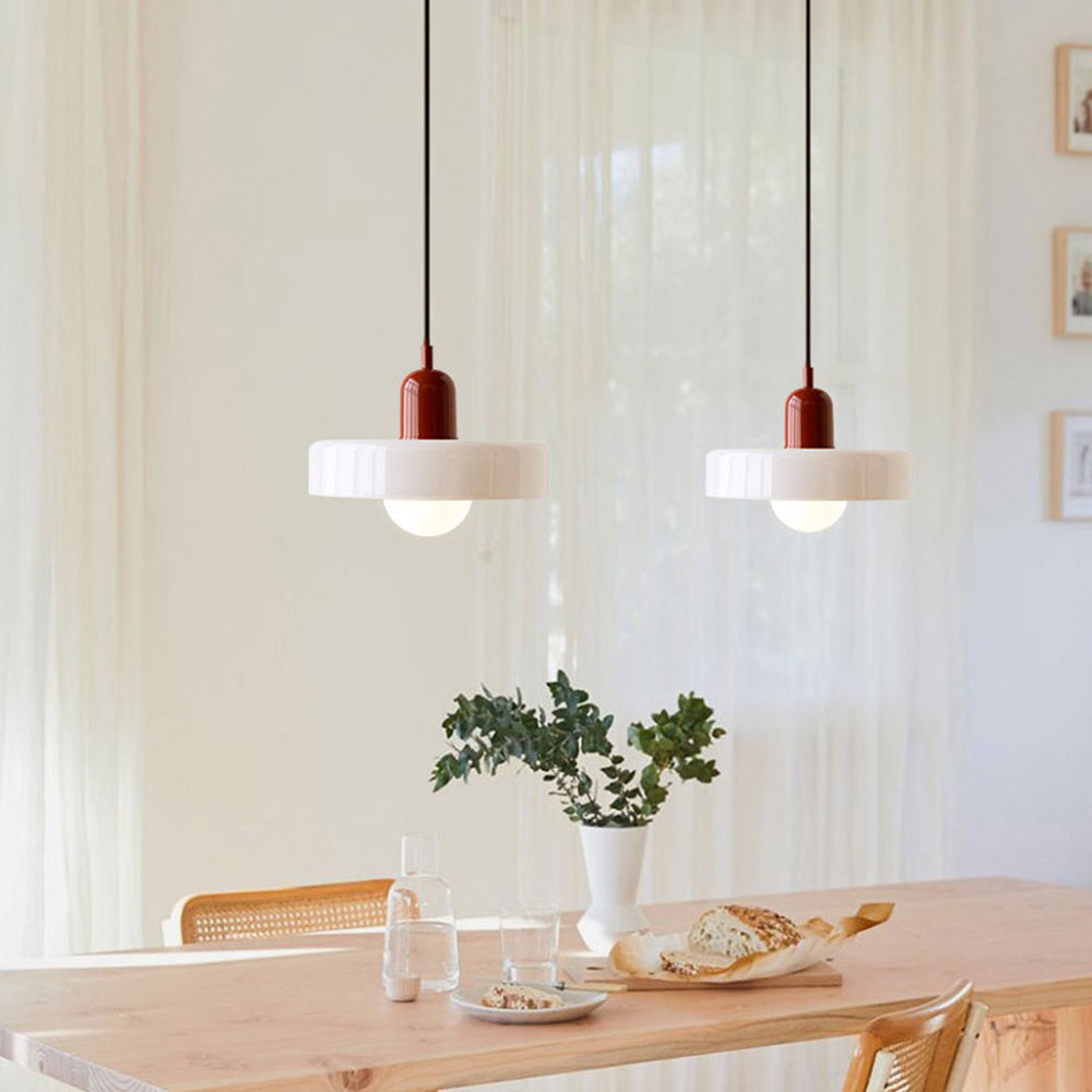 Lampa wisząca z kolorowego szkła Bauhaus