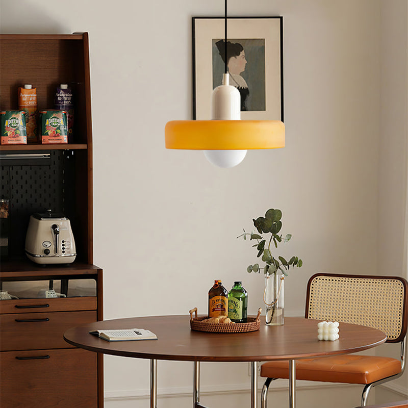 Lampa wisząca z kolorowego szkła Bauhaus