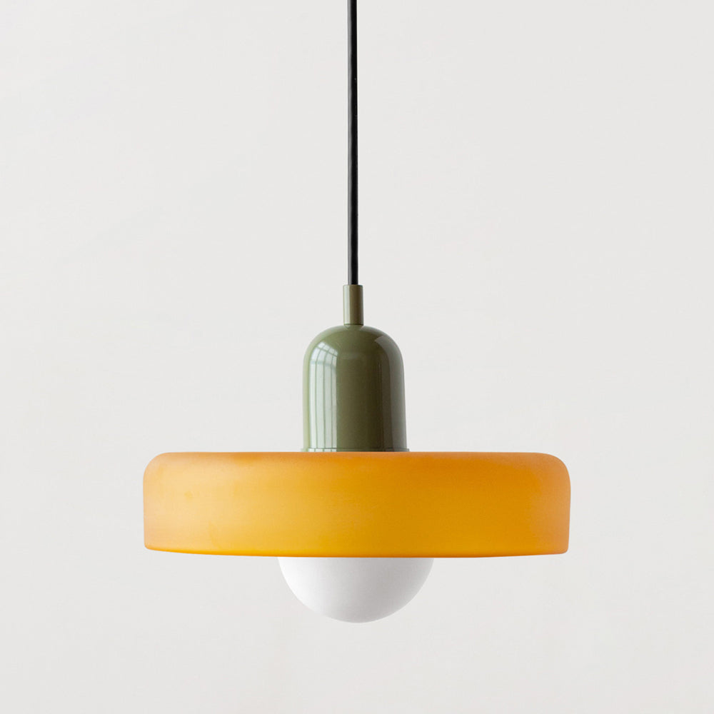 Lampa wisząca z kolorowego szkła Bauhaus