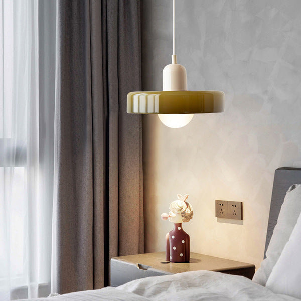 Lampa wisząca z kolorowego szkła Bauhaus