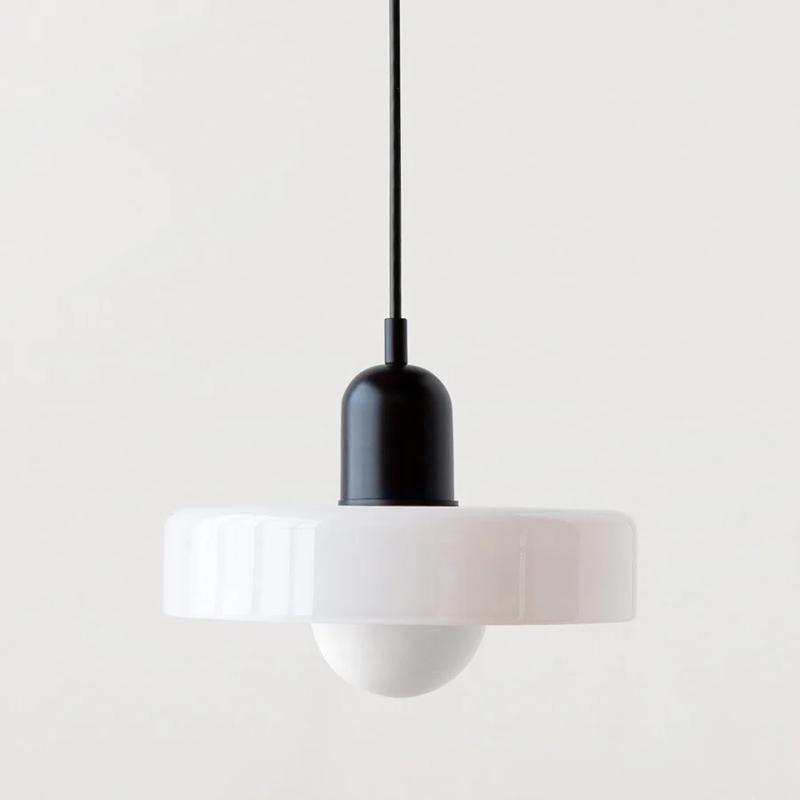 Lampa wisząca z kolorowego szkła Bauhaus