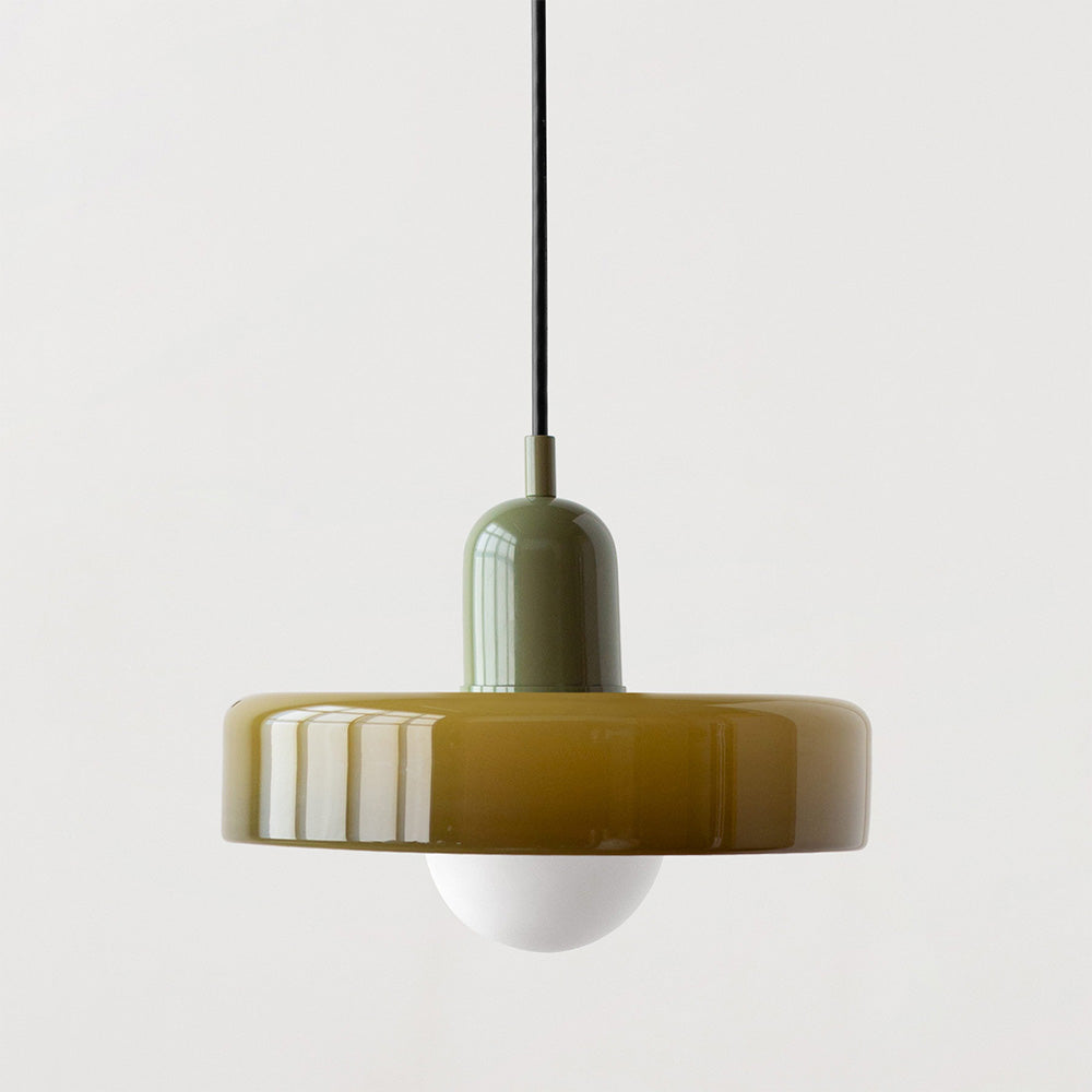 Lampa wisząca z kolorowego szkła Bauhaus